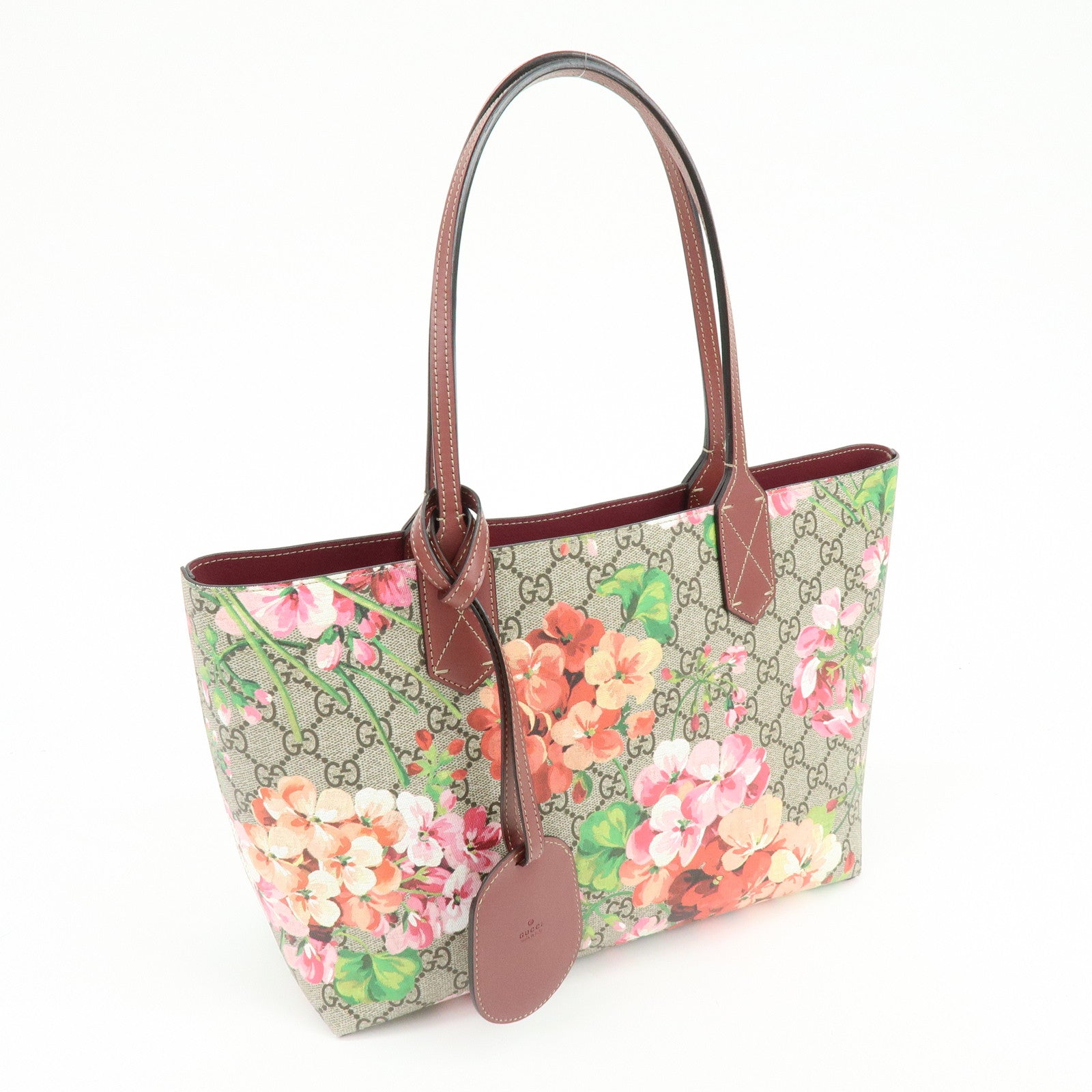 GUCCI GG Blooms GG Supreme Reversible Tote Shoulder bag 372613