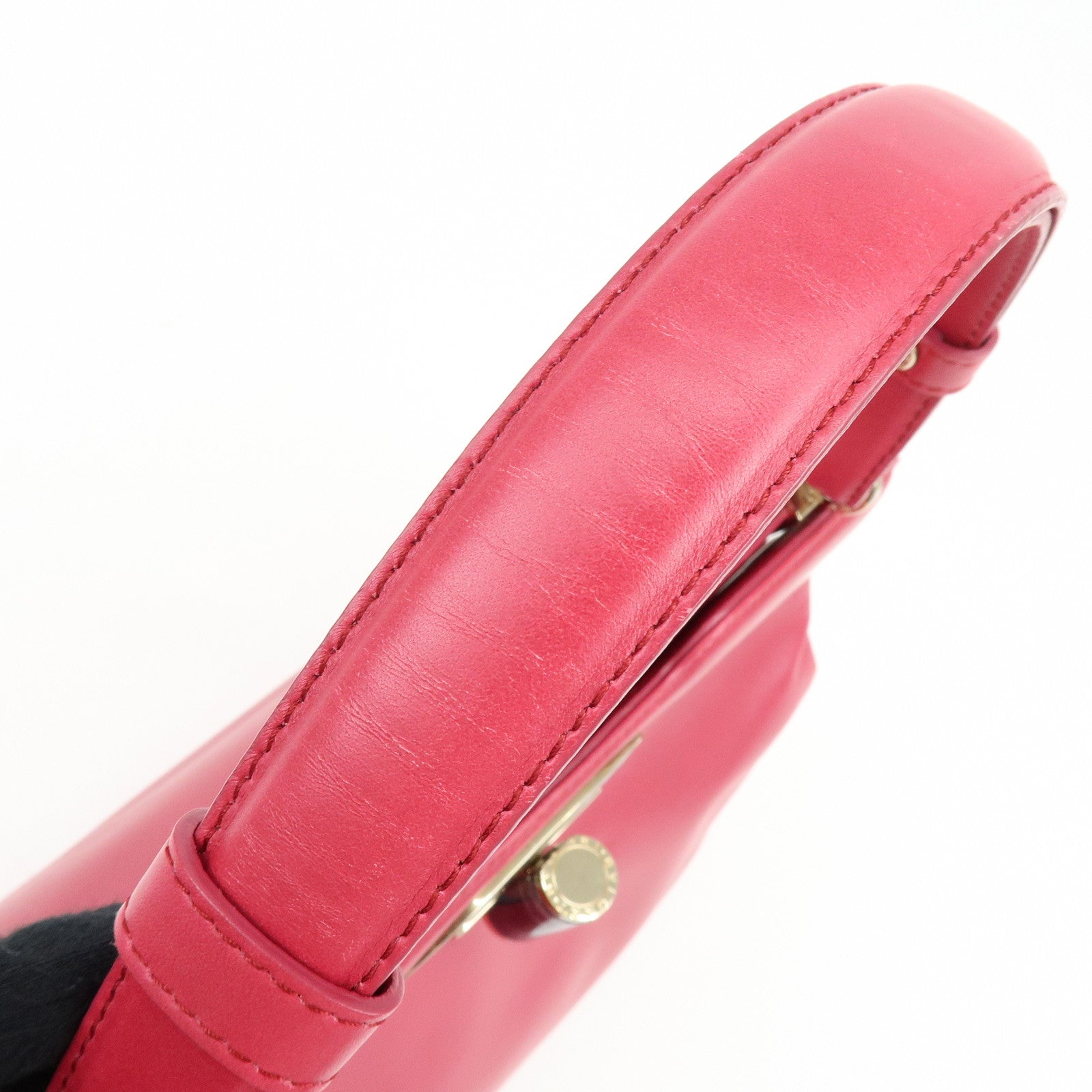 BVLGARI Isabella Rossellini Leather 2Way Bag Hand Bag Magenta
