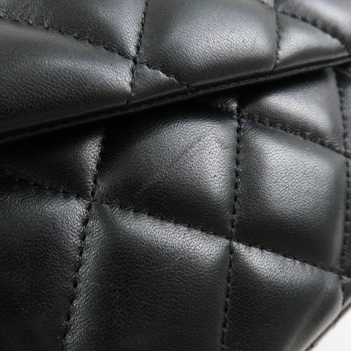 CHANEL Jumbo Matelasse 34 Lamb Skin Chain Shoulder Bag Black A01094