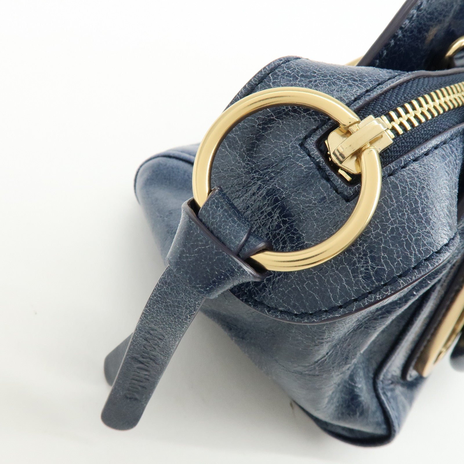 Chloe See by Chloe Paige Leather Small 2Way Hand Bag Shoulder Bag Blue