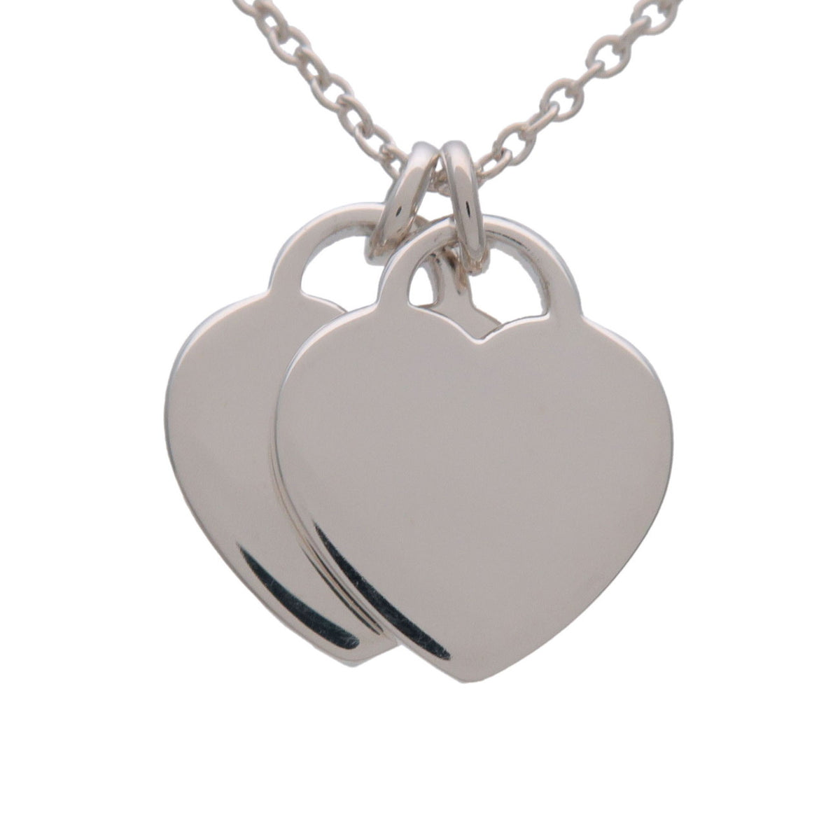 Tiffany & Co Return to Tiffany Mini Double Heart Tag Necklace SV925
