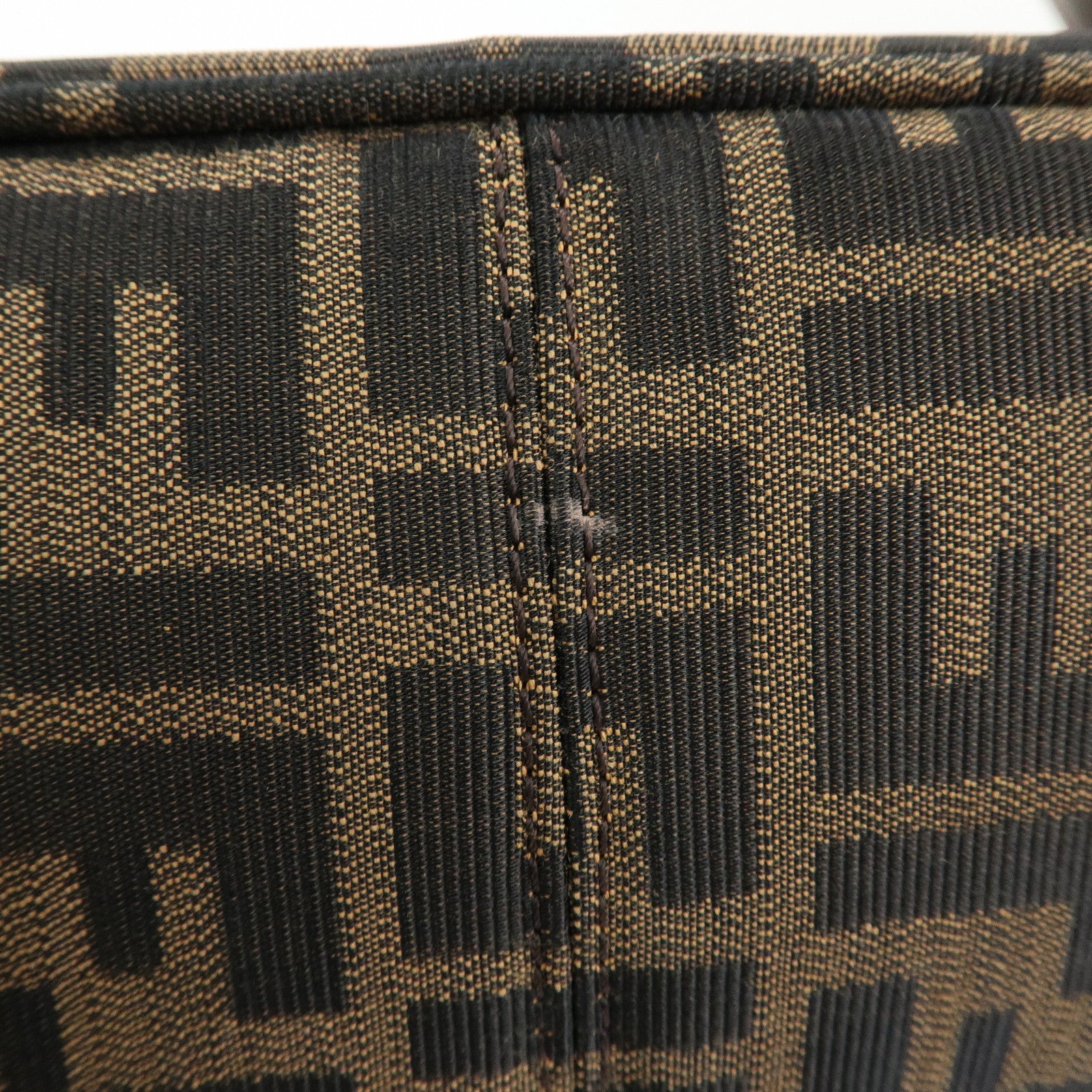 FENDI Zucca Jacquard Leather Shoulder Bag Crossbody Bag Brown 8BT215