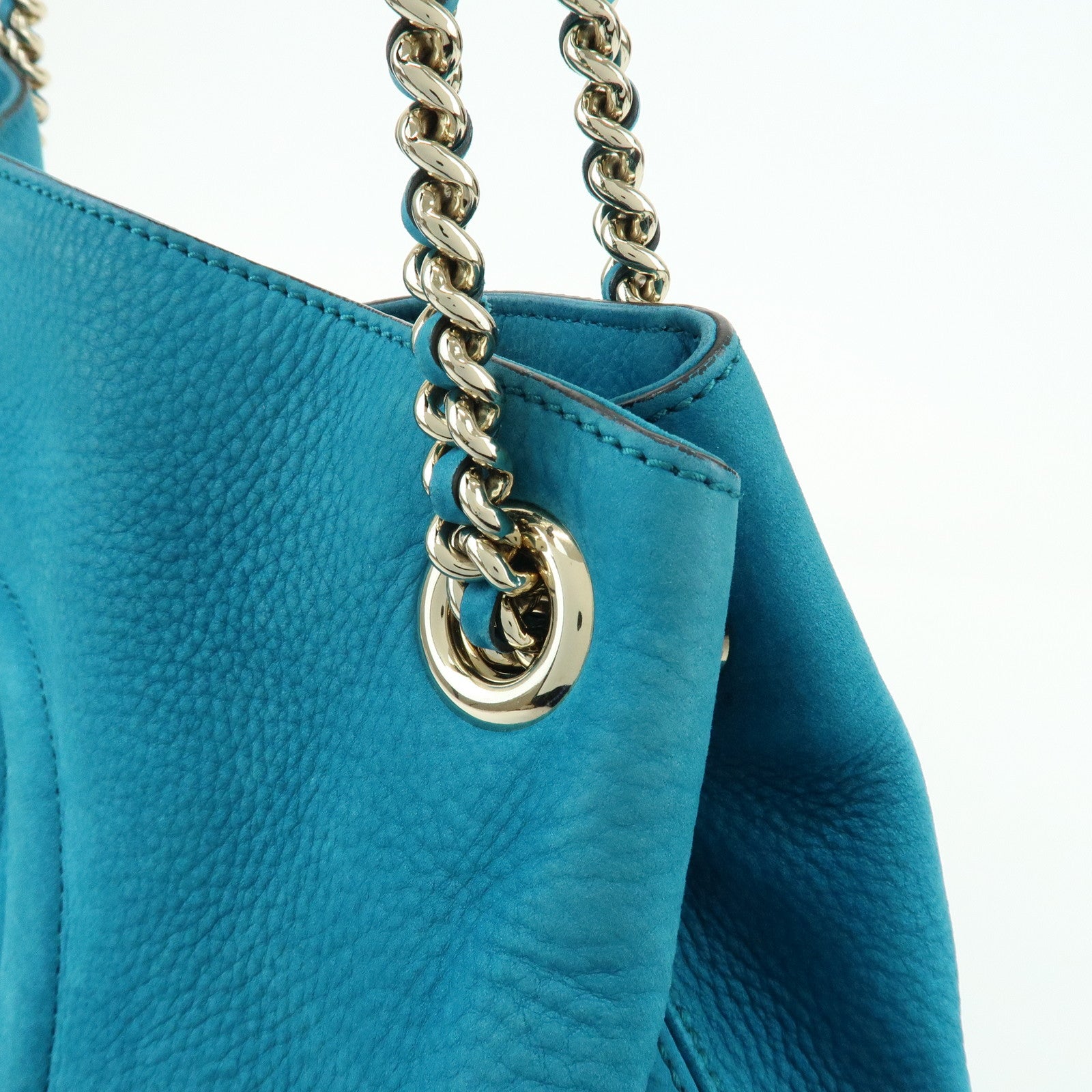 GUCCI SOHO Interlocking G Chain Shoulder Bag Blue 308982