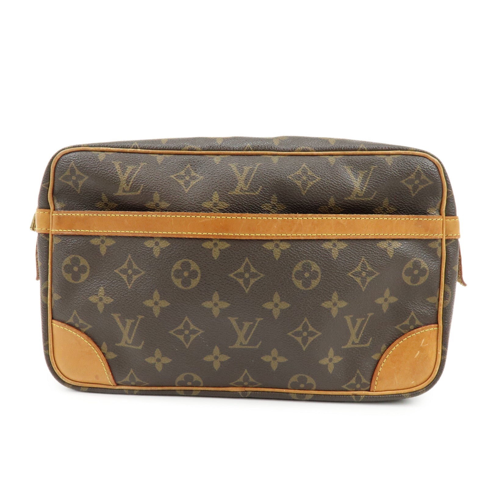 Louis Vuitton Monogram Compiegne 28 Pouch Clutch Bag Brown M51845