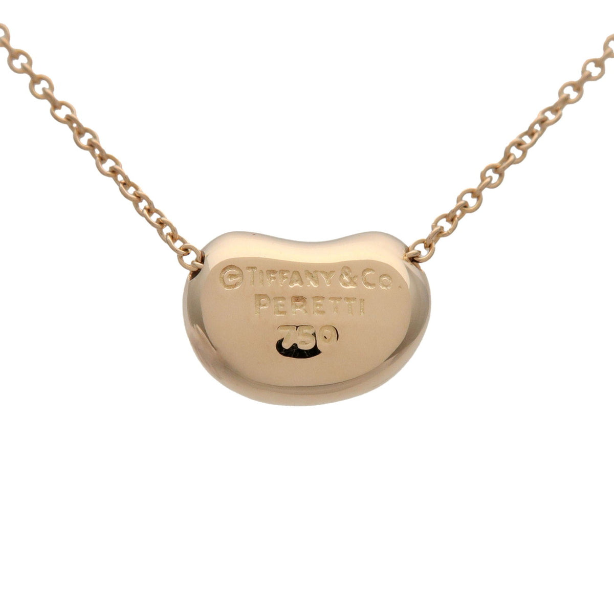 Tiffany & Co Bean Necklace Small K18 750YG Yellow Gold