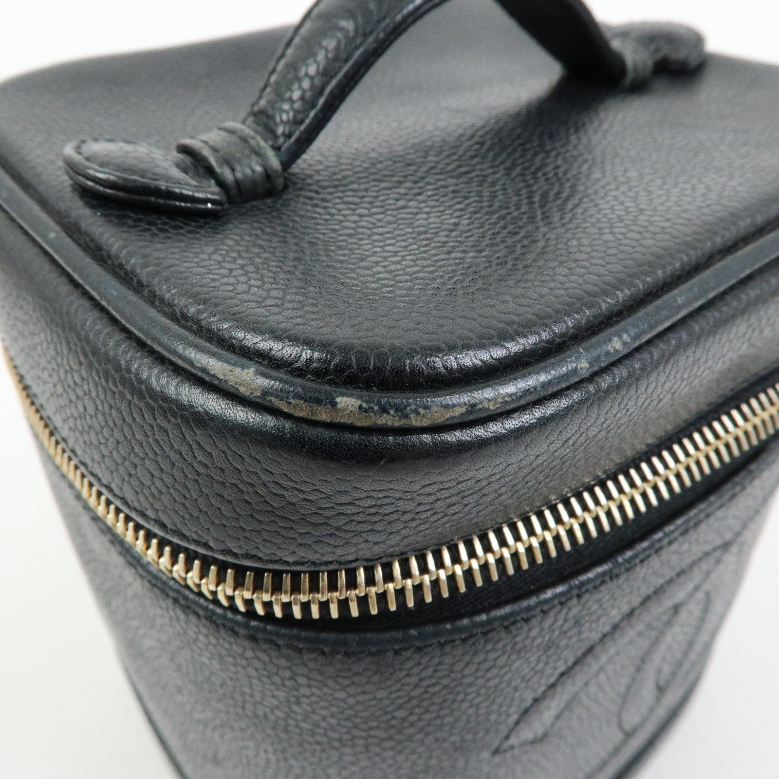 CHANEL COCO Mark Caviarskin Vanity Bag Cosmetic Bag Black A01998