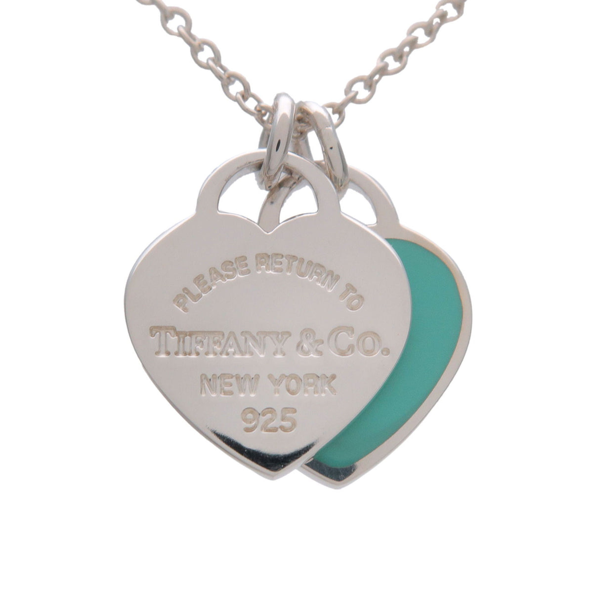 Tiffany & Co Return to Tiffany Mini Double Heart Tag Necklace SV925