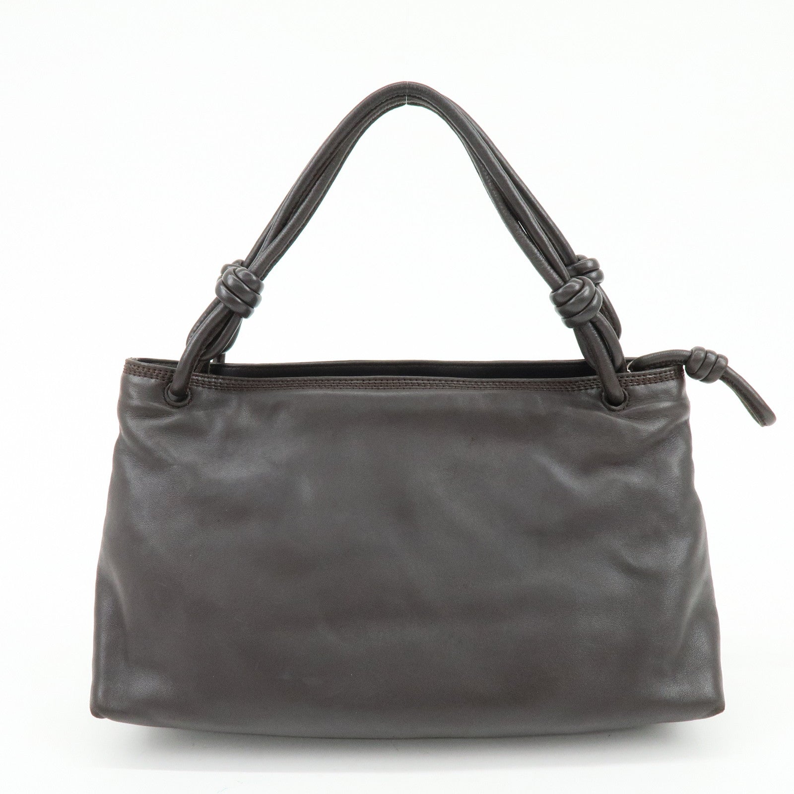 LOEWE Anagram Nappa Leather Hand Bag Shoulder Bag Dark Brown