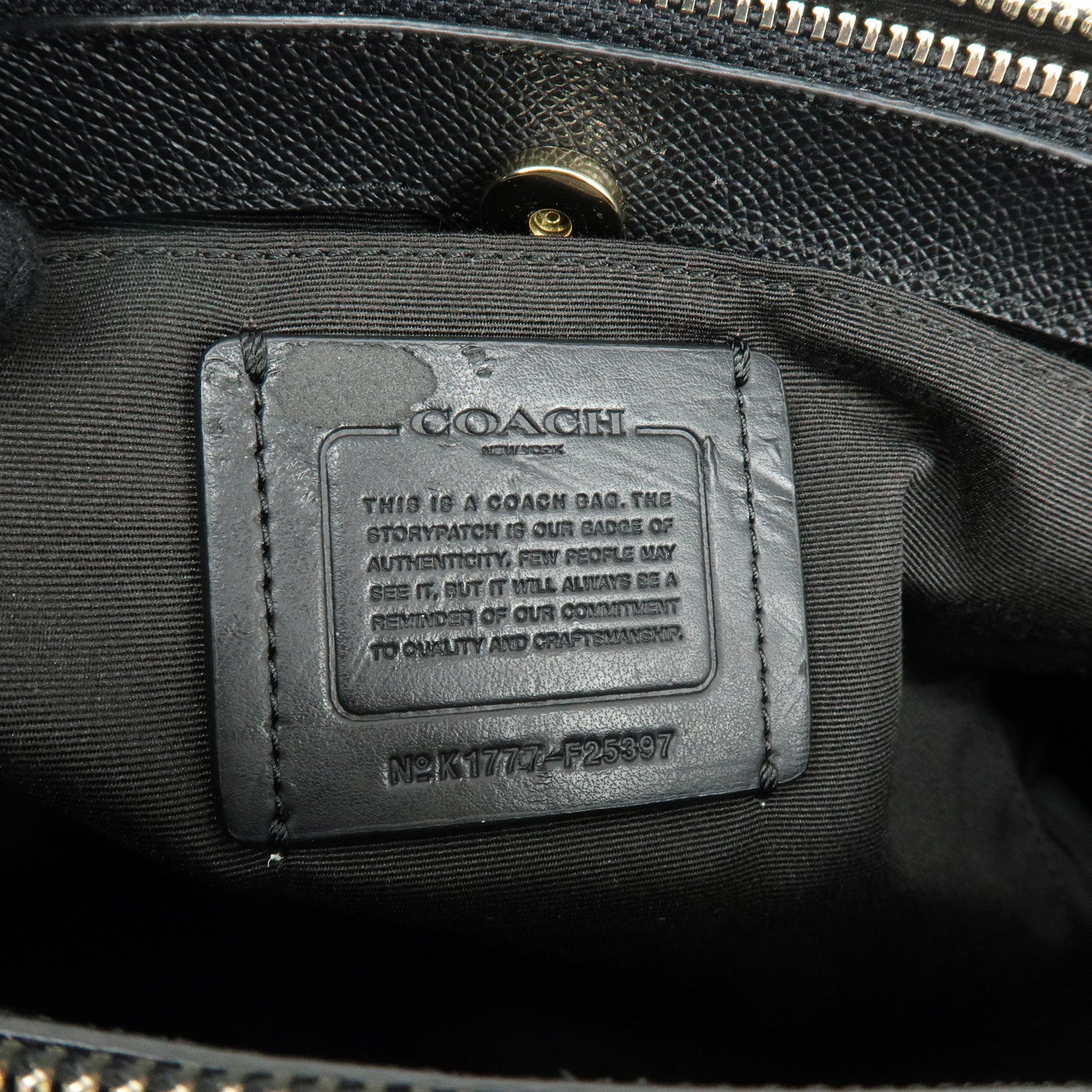 COACH Logo Leather 2Way Shoulder Bag Hand Bag Black