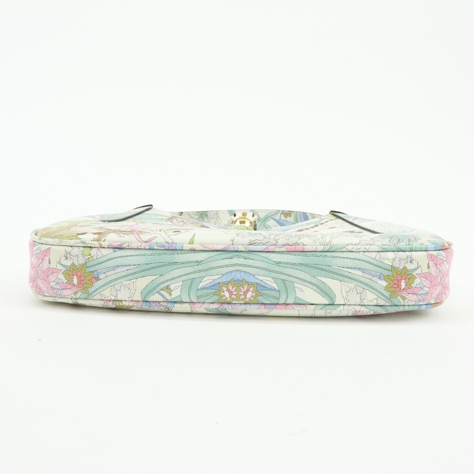 GUCCI Jackie 1961 Tiger Leather Shoulder Bag White Multicolor 636709