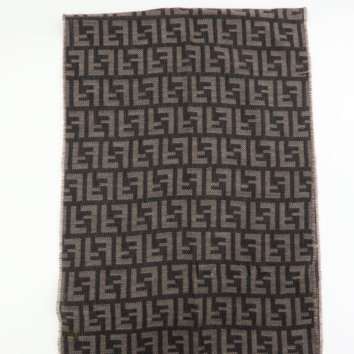 FENDI Zucca Lot of 2 Wool 100% Fringe Scarf Brown Blue