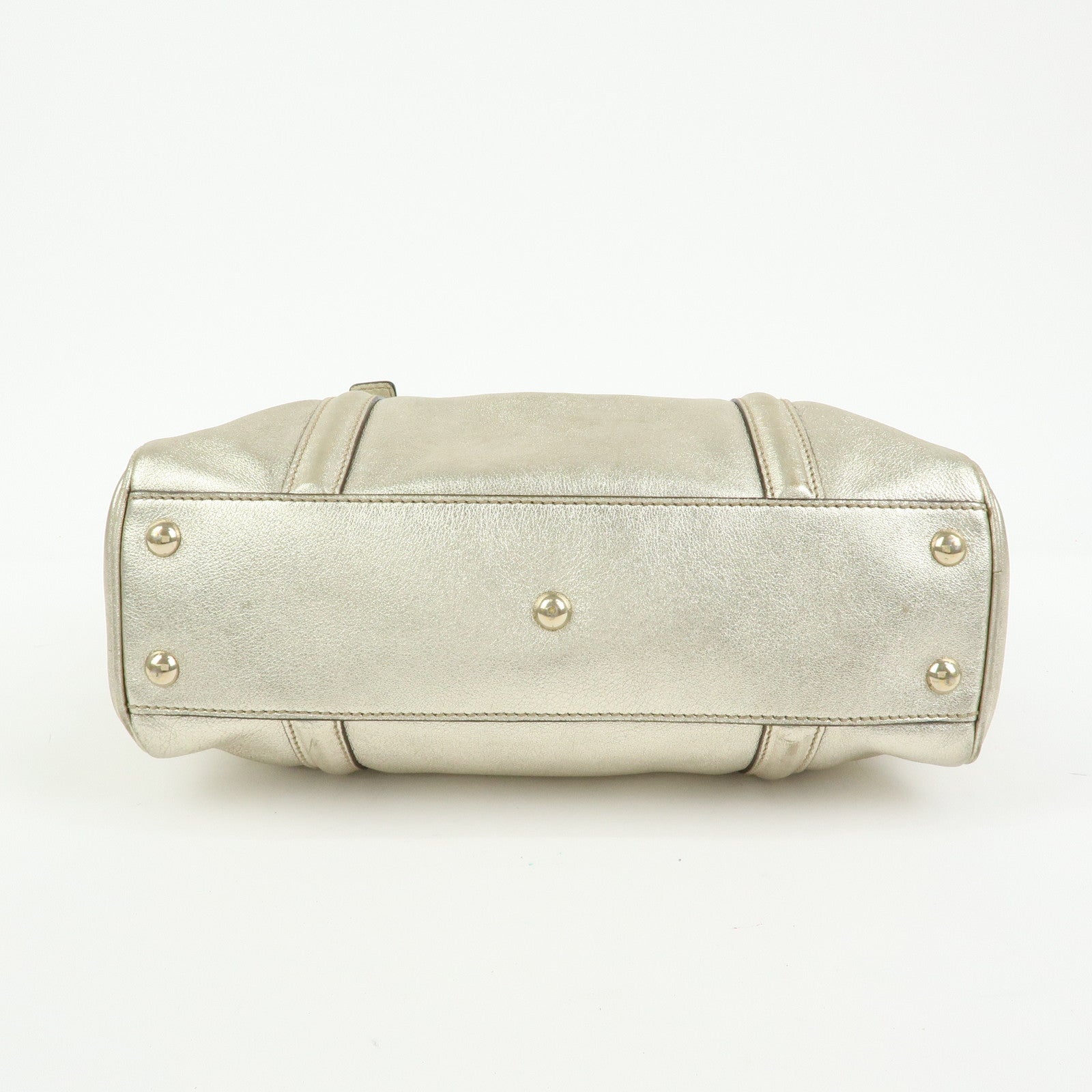 GUCCI Interlocking G Leather Mini Boston Bag Champagne Gold 170009