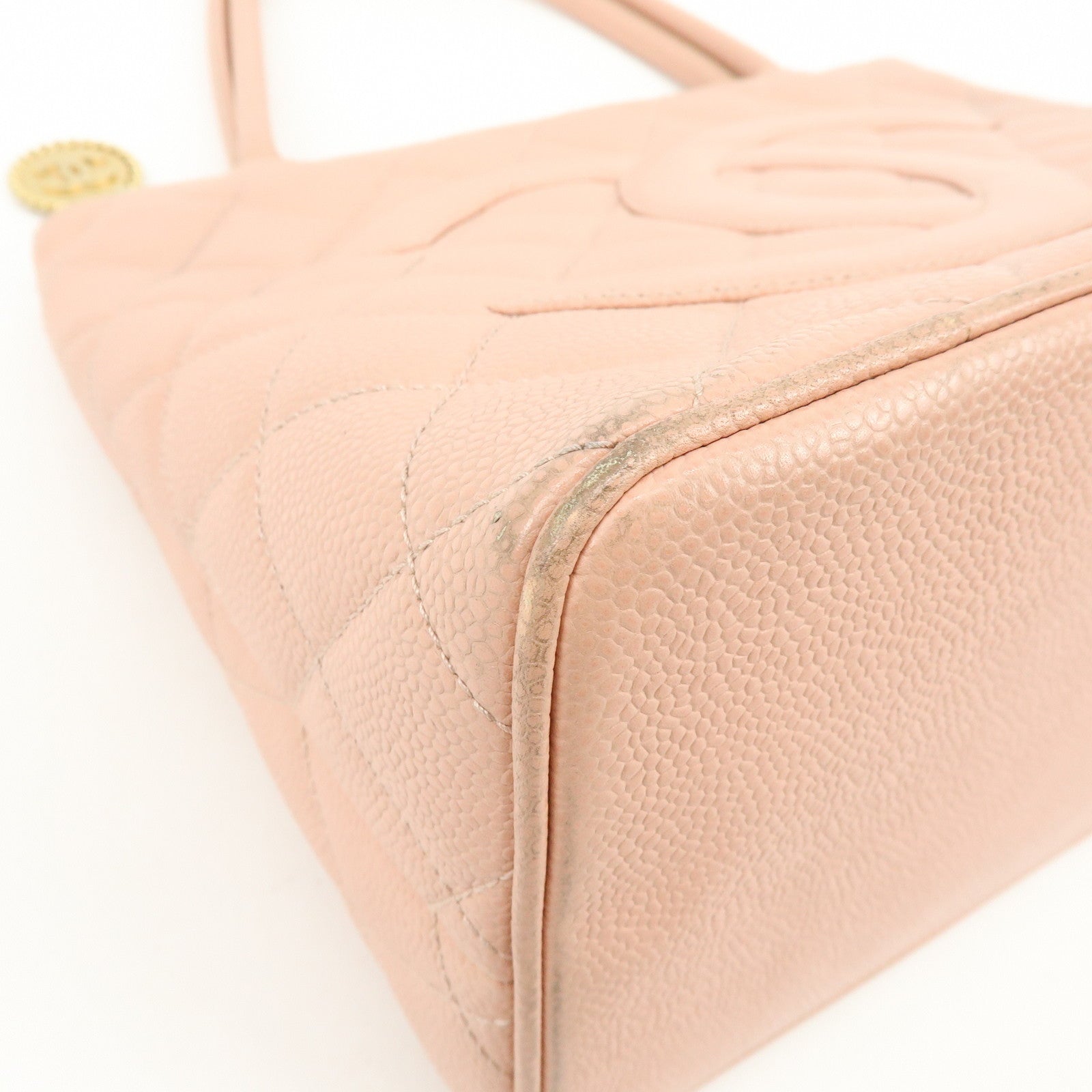 CHANEL Medallion Matelasse COCO Mark Caviar Skin Tote Bag A01804