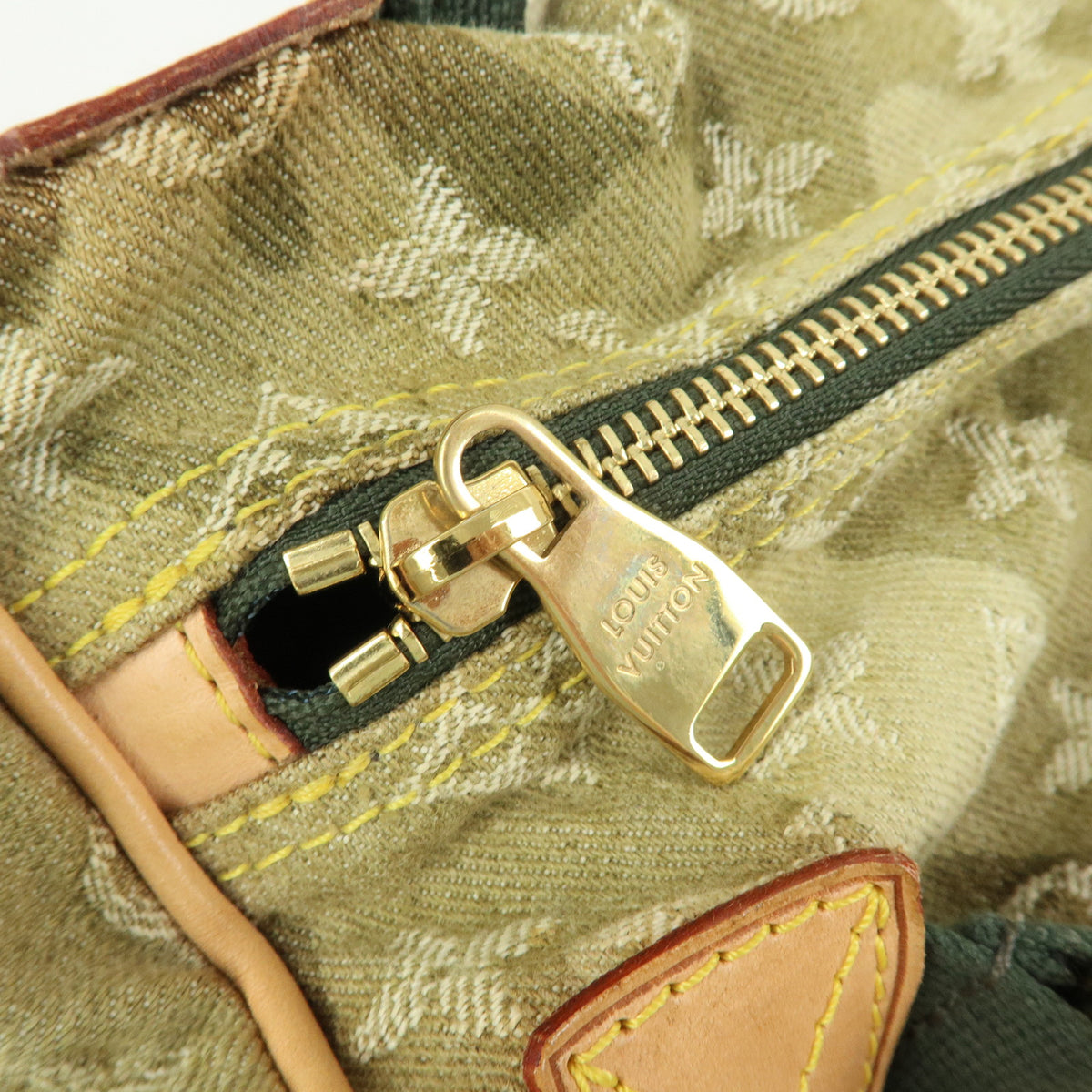 Louis Vuitton Monogramouflage Lys Denim Leather Boston Bag Green M95771