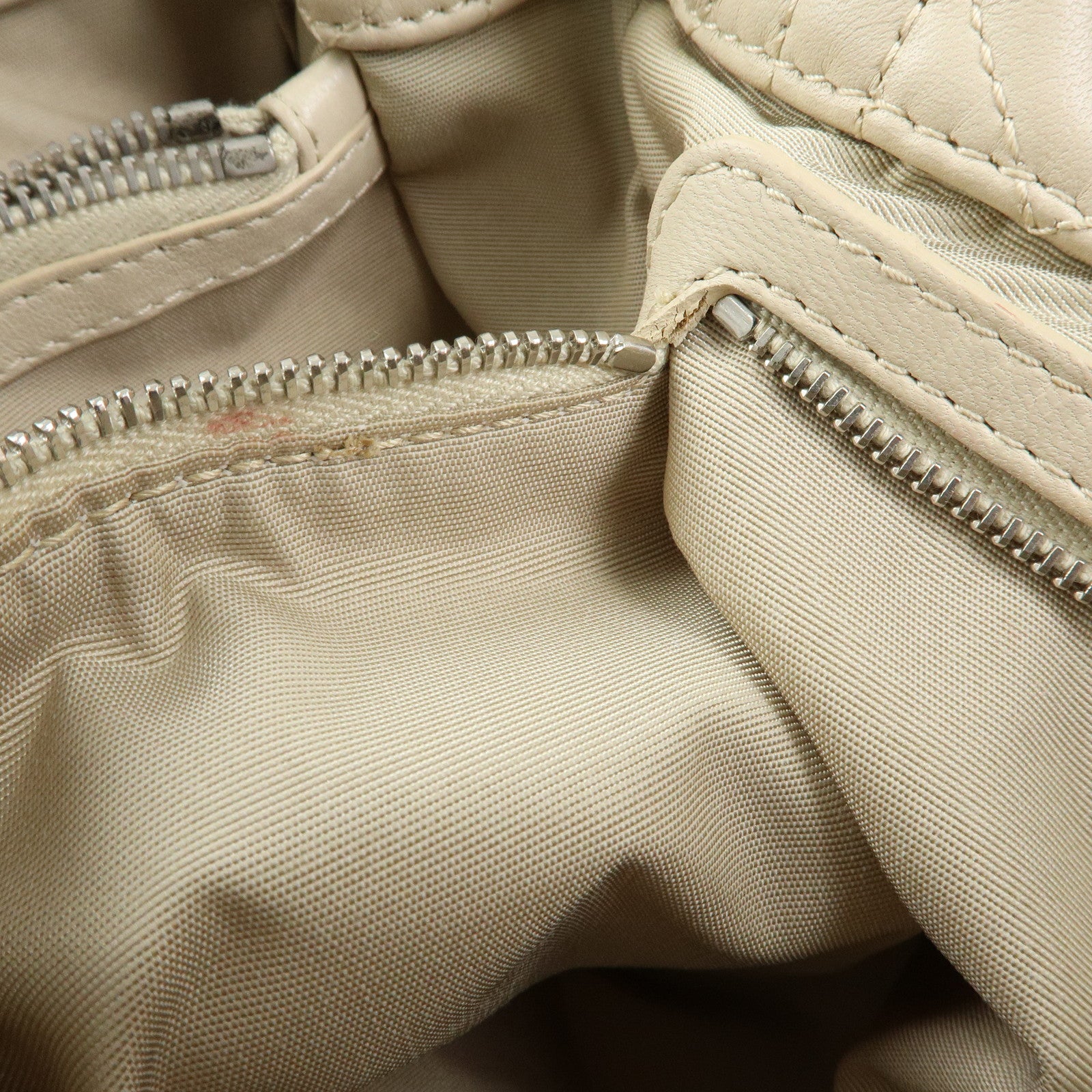 Christian Dior Lady Dior Cannage Lamb Skin Hand Bag Ivory