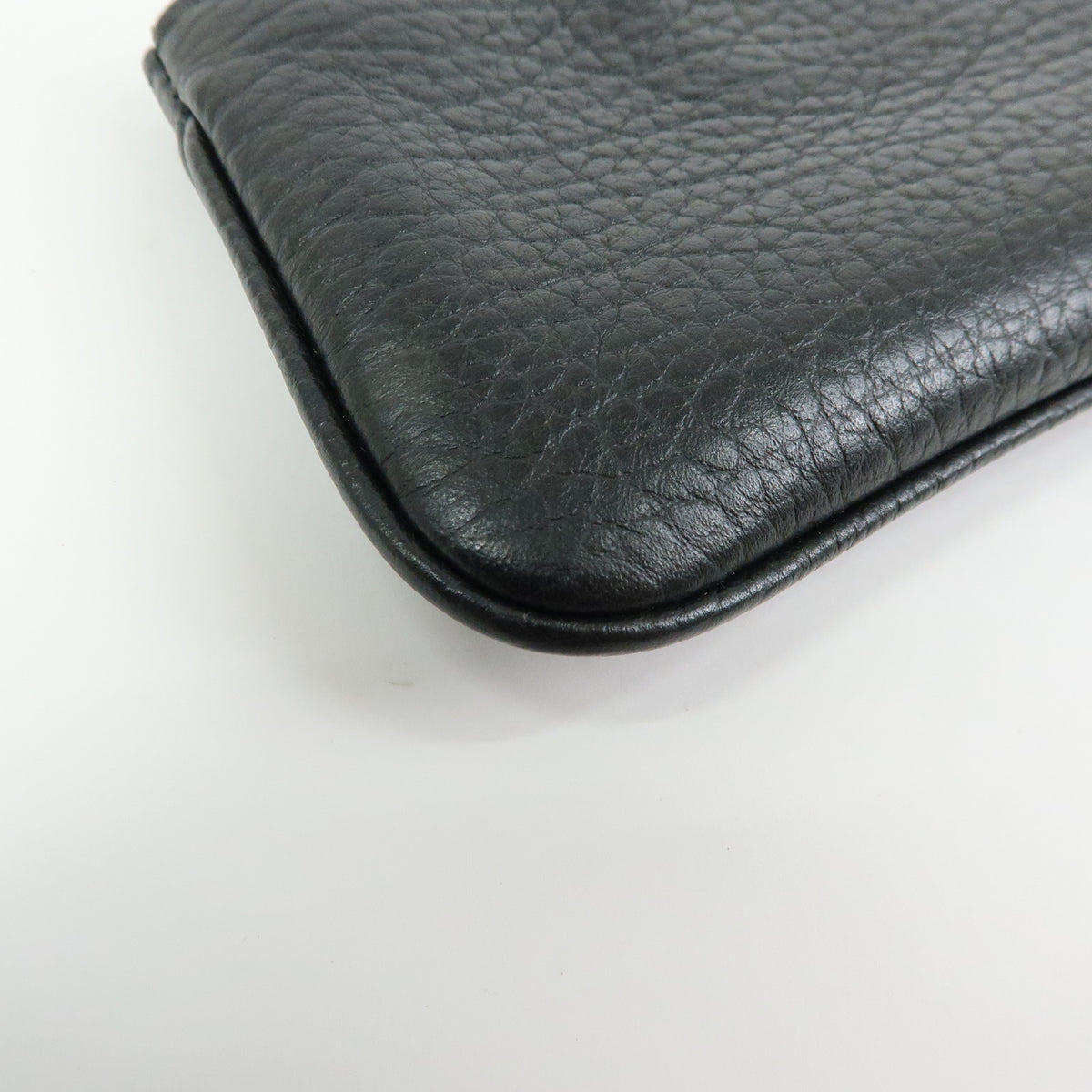 GUCCI Double G Leather Coin Case Key Chain Black 795330