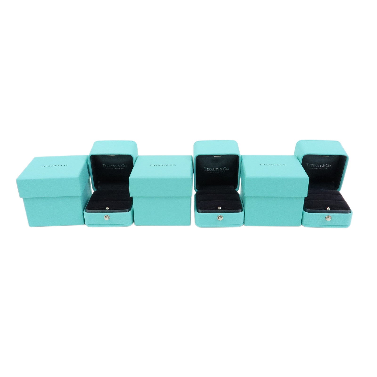 Tiffany&Co. Set of 3 Jewelry Box For Pair Ring Tiffany Blue