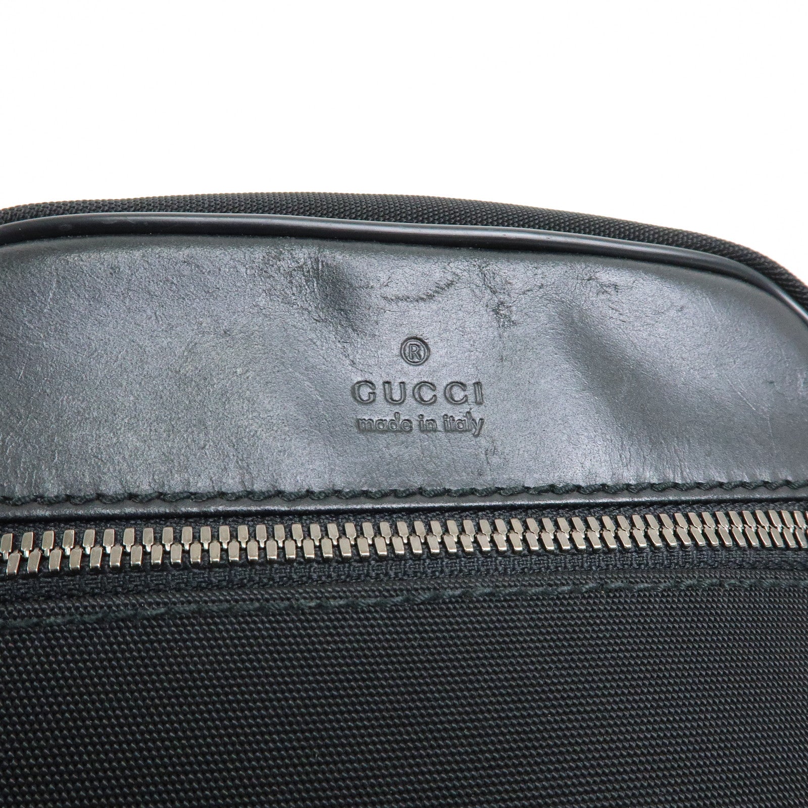 GUCCI Logo Canvas Leather Shoulder Bag Crossbody Bag Black 101680