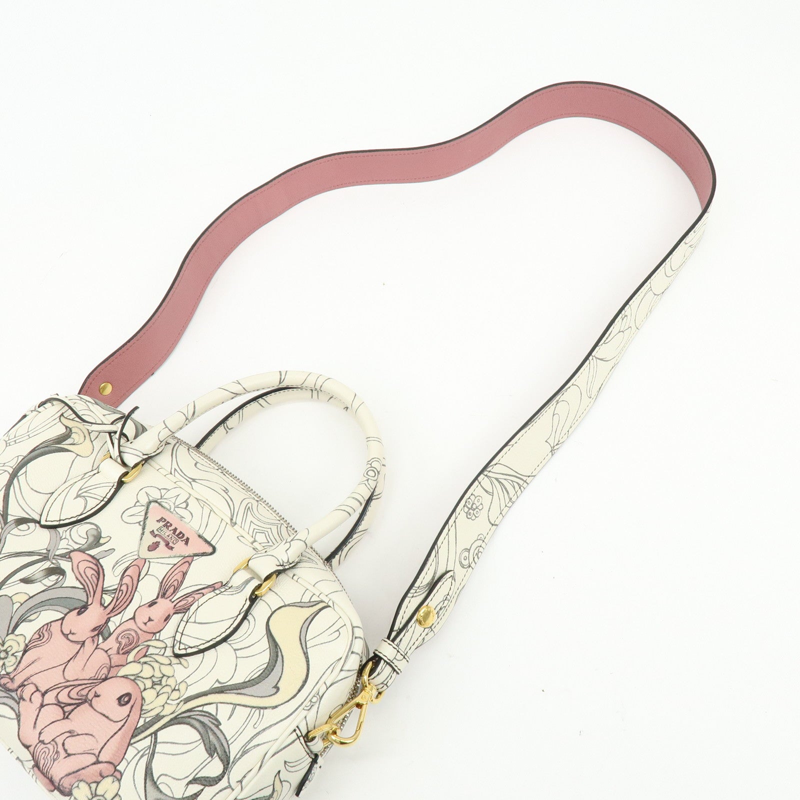 PRADA x James Jean Triangle Logo Calf Skin 2Way Shoulder Bag 1BB113