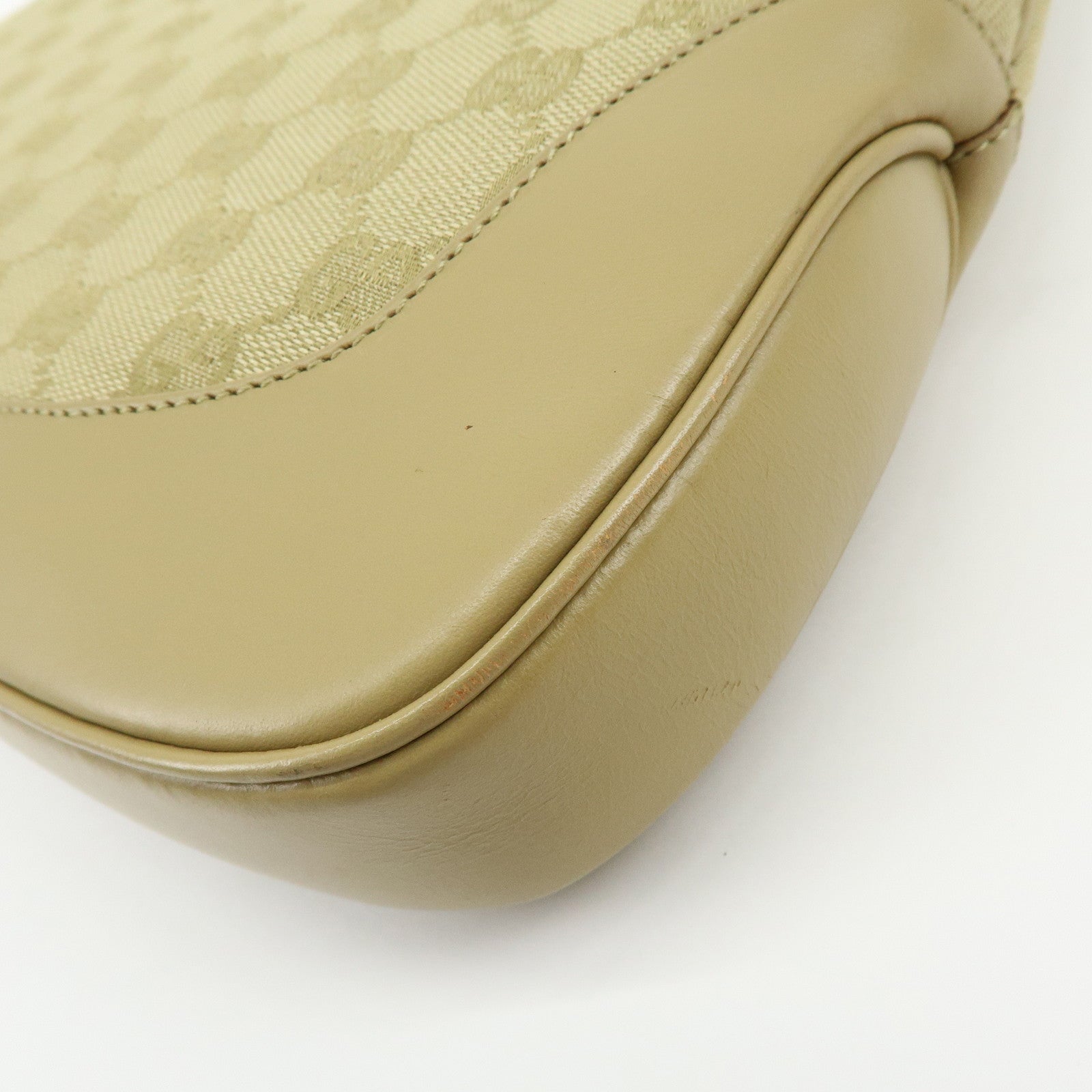 GUCCI Jackie Sherry GG Canvas Leather Shoulder Bag Beige 00963 001998