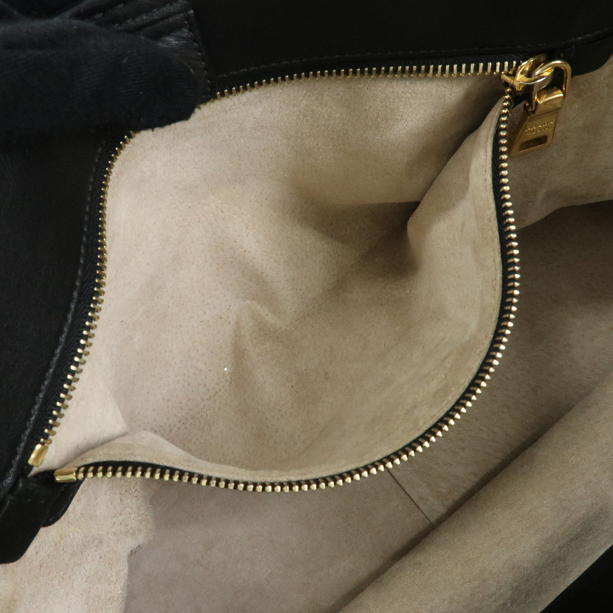 PRADA Soft Calf Leather Tote Bag Shoulder Bag Black BR4691