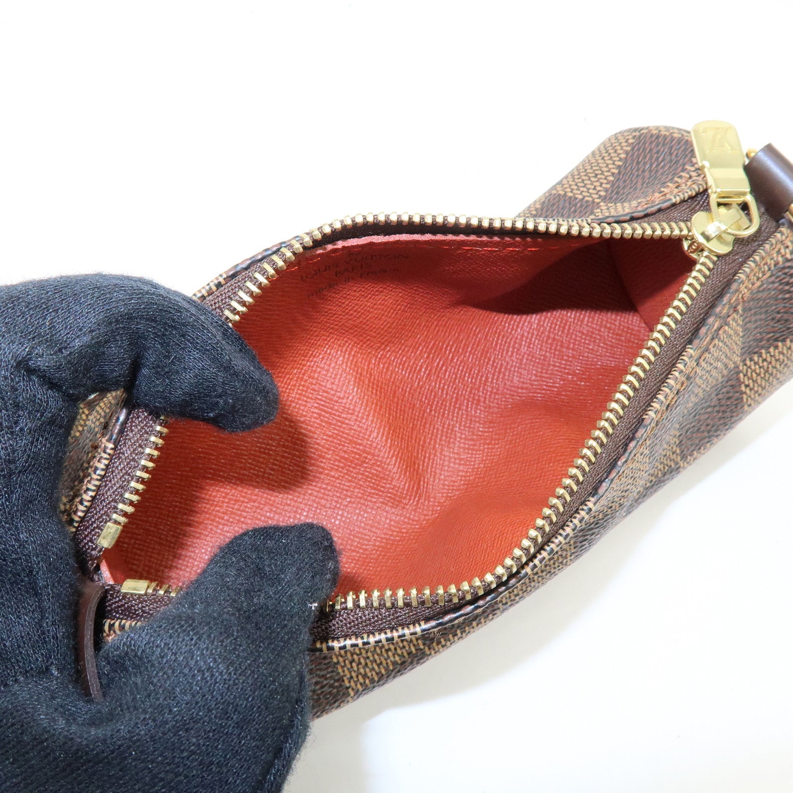 Louis Vuitton Damier Mini Pouch for Papillon Bag Brown Damier Ebene