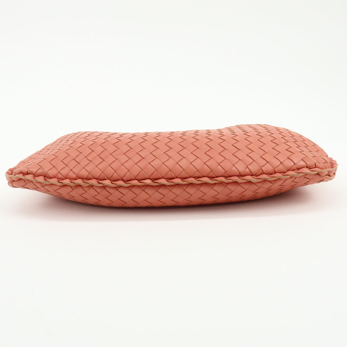 BOTTEGA VENETA Hobo Intrecciato Leather Shoulder Bag Coral