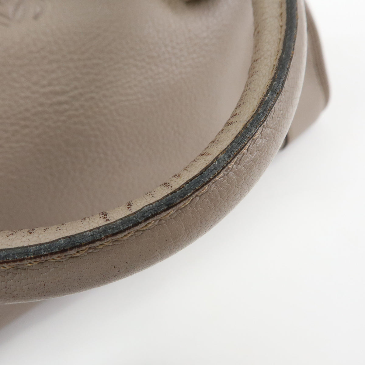 LOEWE Anagram Amazona 36 Leather Hand Bag Boston Bag Greige