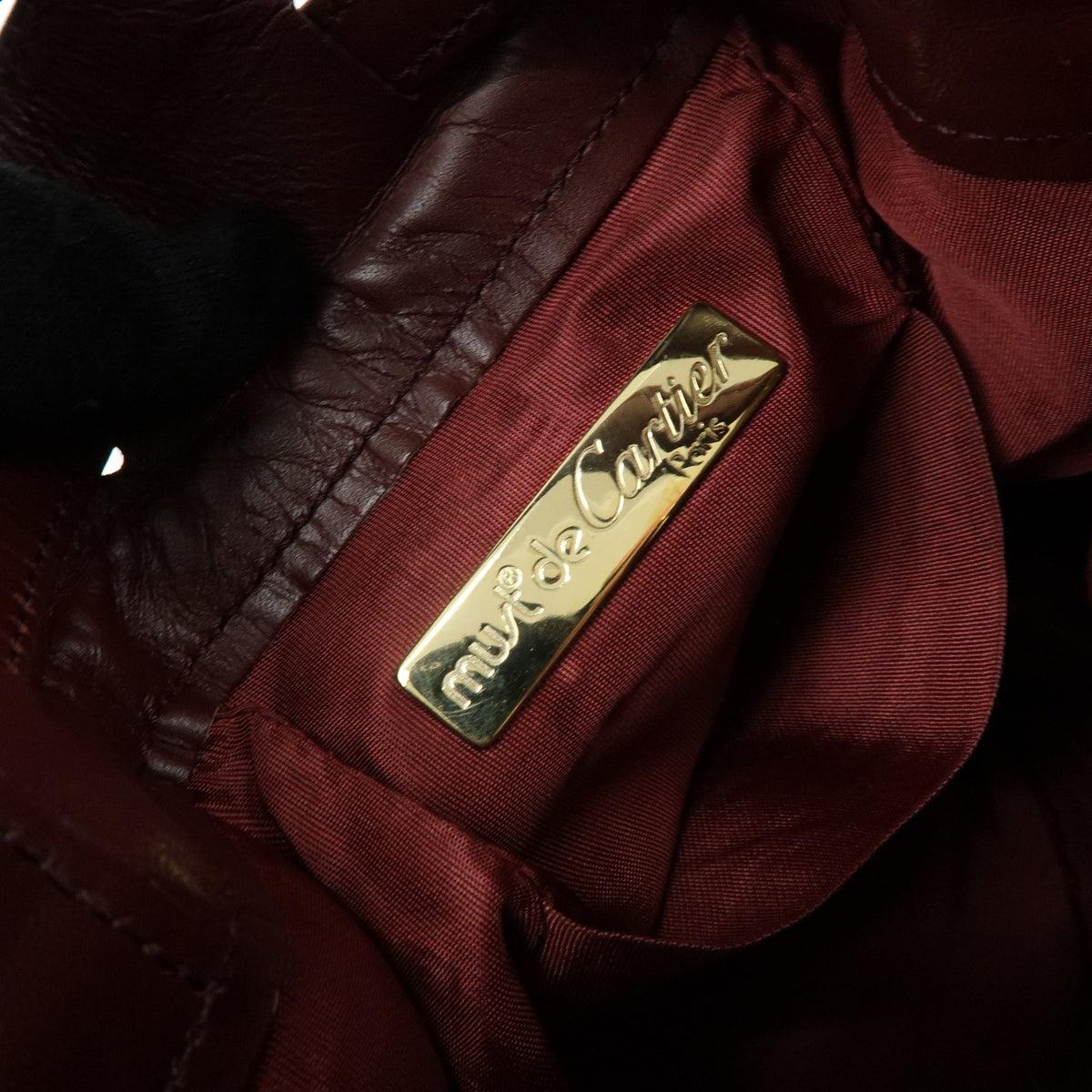 Cartier Must de Cartier Leather Shoulder Bag Crossbody Bag Bordeaux