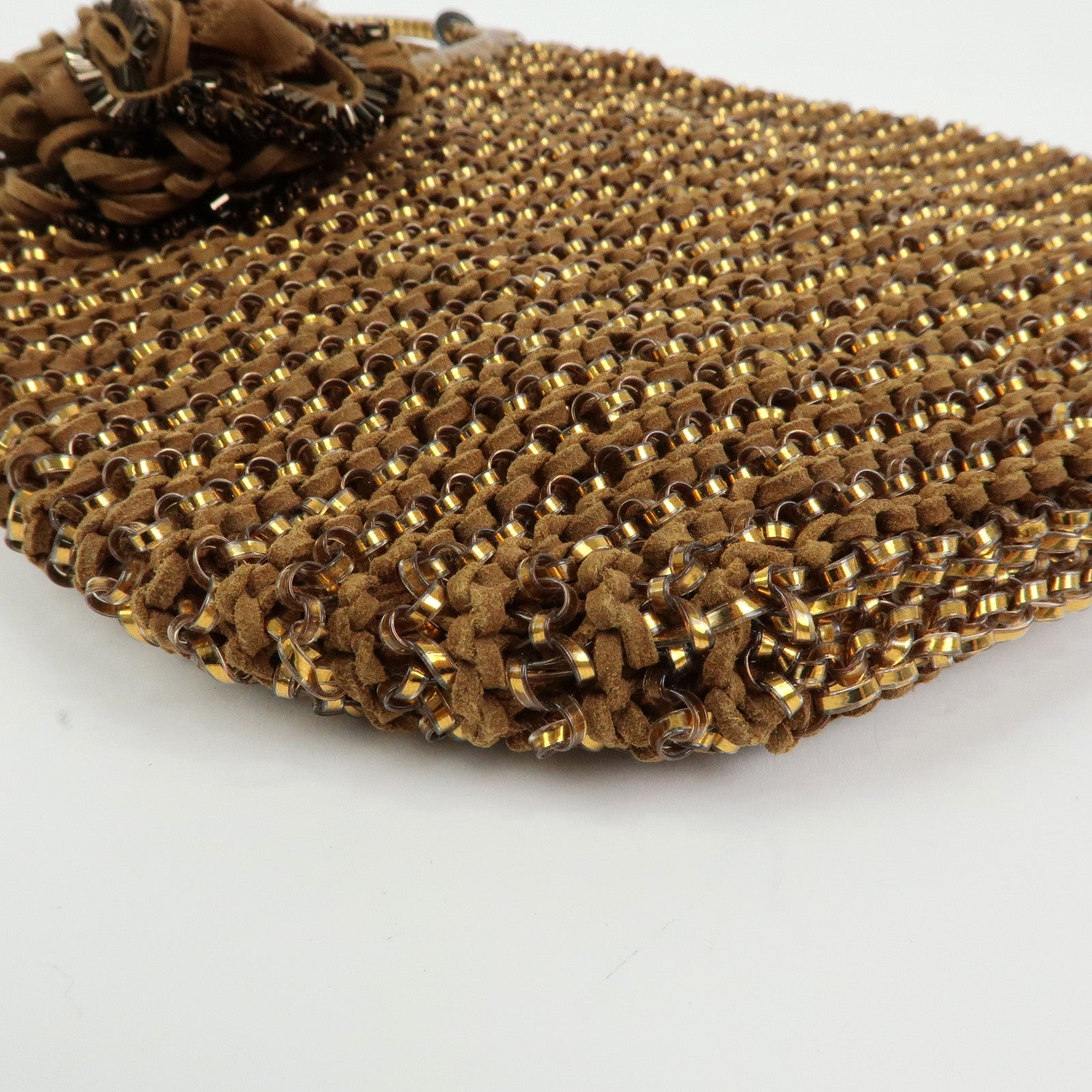 ANTEPRIMA Set of 2 PVC Wire Bag Hand Bag Tote Bag Brown Gold