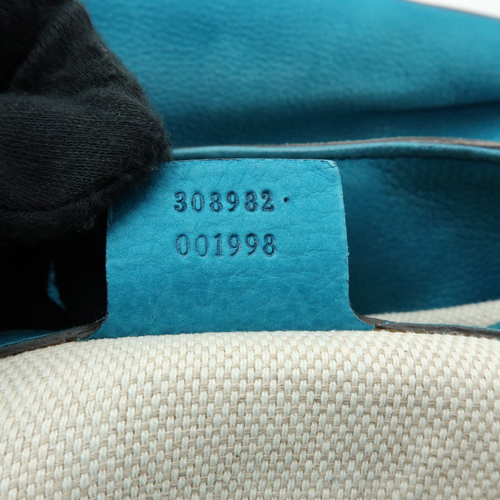GUCCI SOHO Interlocking G Chain Shoulder Bag Blue 308982