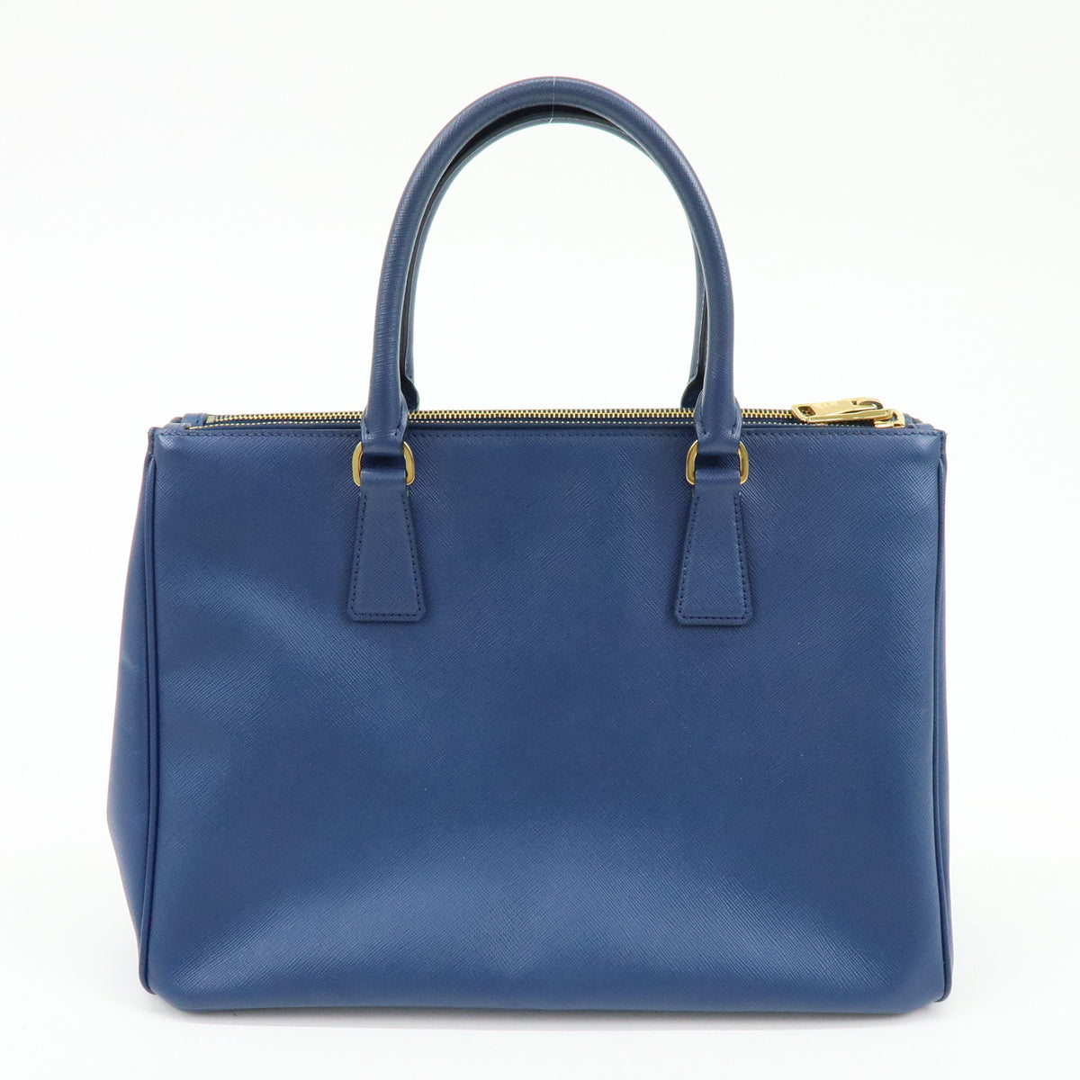 PRADA Galleria Triangle Log Saffiano Leather 2Way Hand Bag Blue BN2274