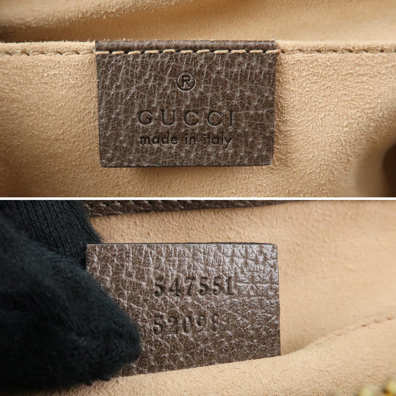 GUCCI Ophidia Sherry  Double G GG Supreme Leather 2Way Hand Bag 547551