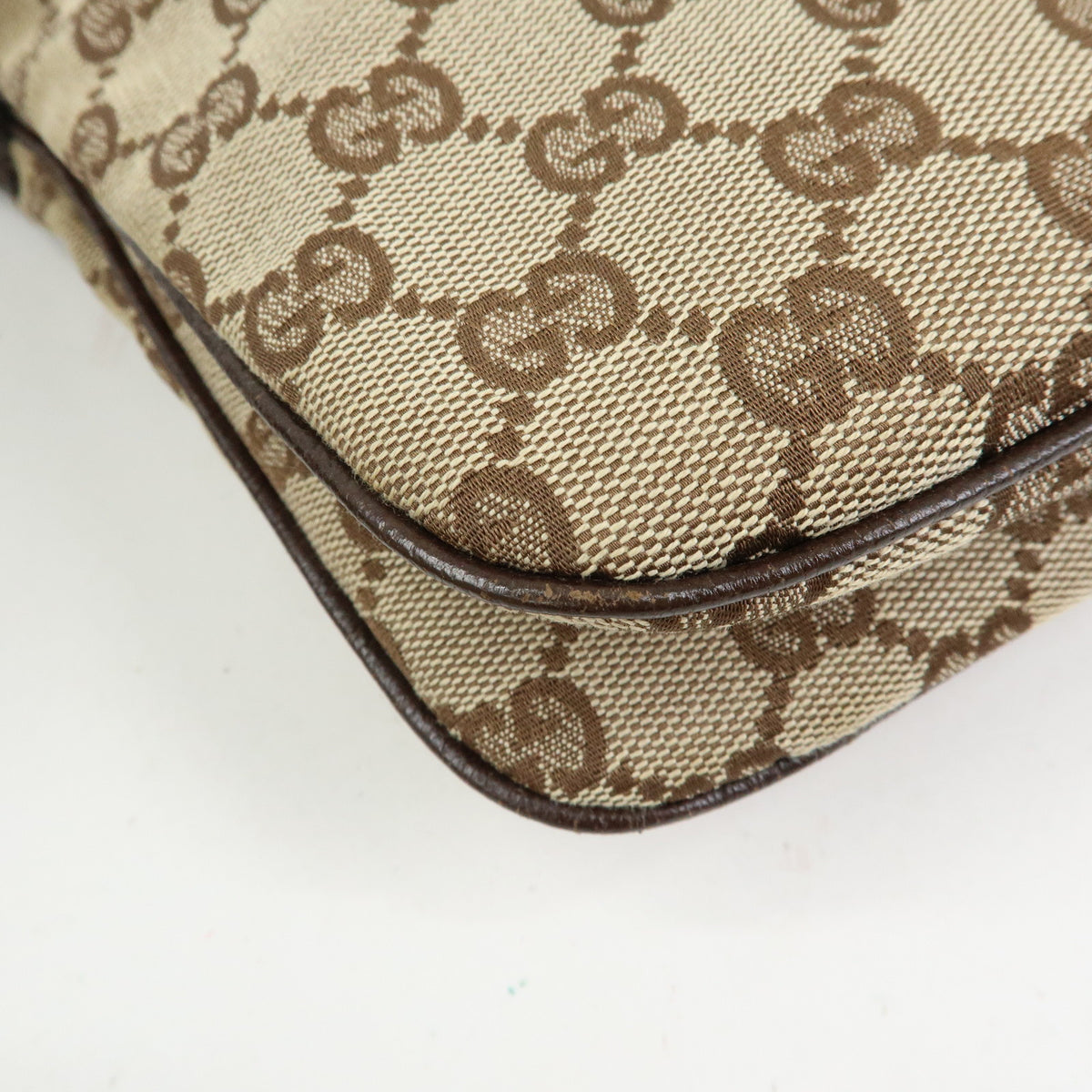 GUCCI Sherry GG Canvas Leather Shoulder Bag Hand Bag Brown 145812