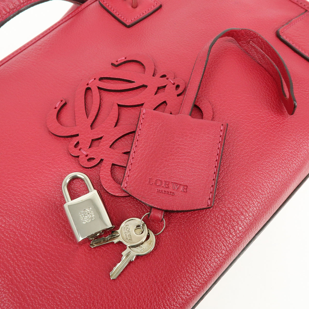 LOEWE Anagram Amazona 36 Hand Bag Boston Bag Wine Red