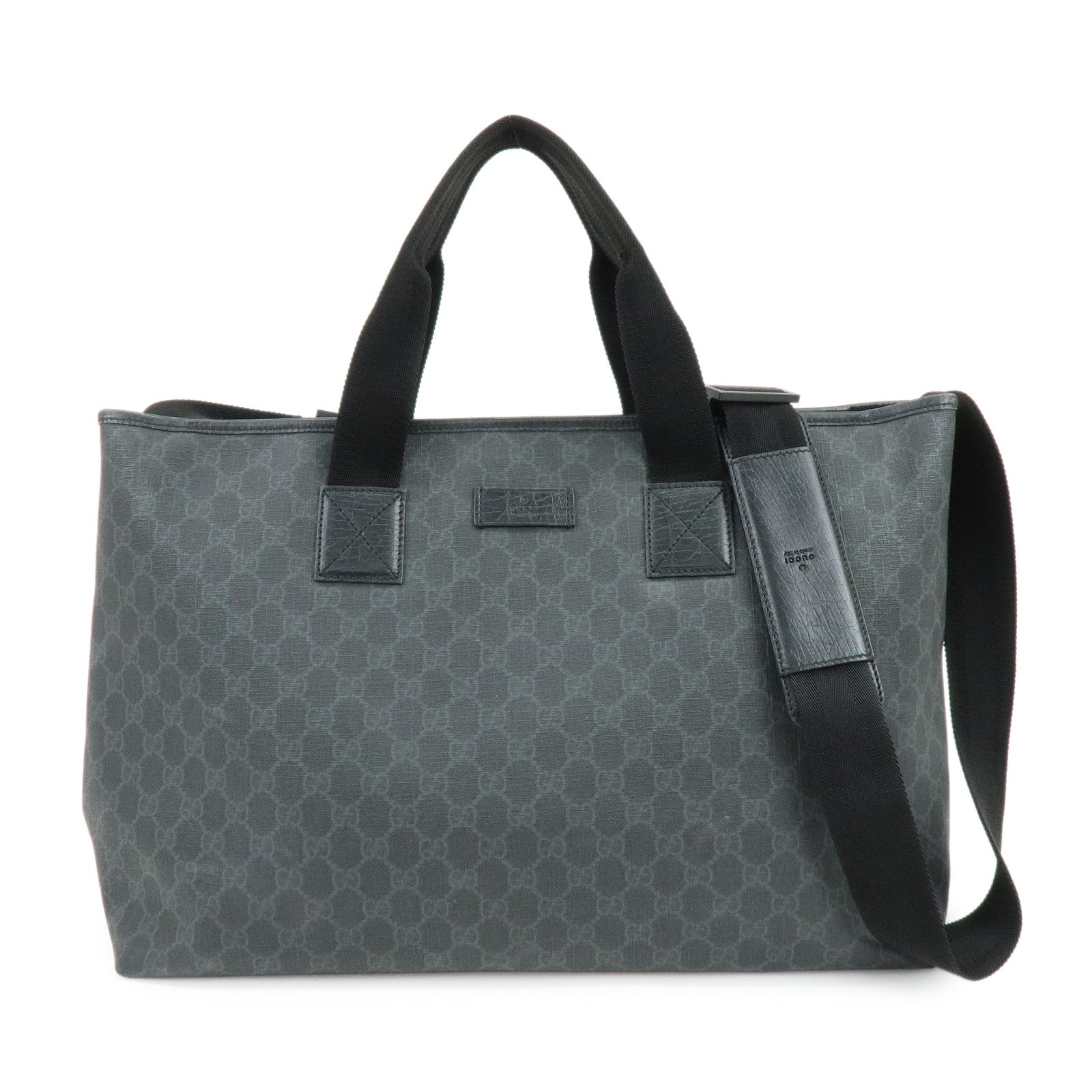 GUCCI GG Supreme 2Way Bag Hand Bag Shoulder Bag Black 162785