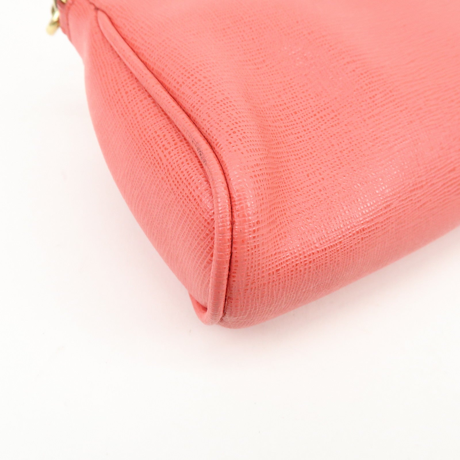 FENDI PVC Mini Pochette Shoulder Bag Crossbody Bag Pink 8M0315
