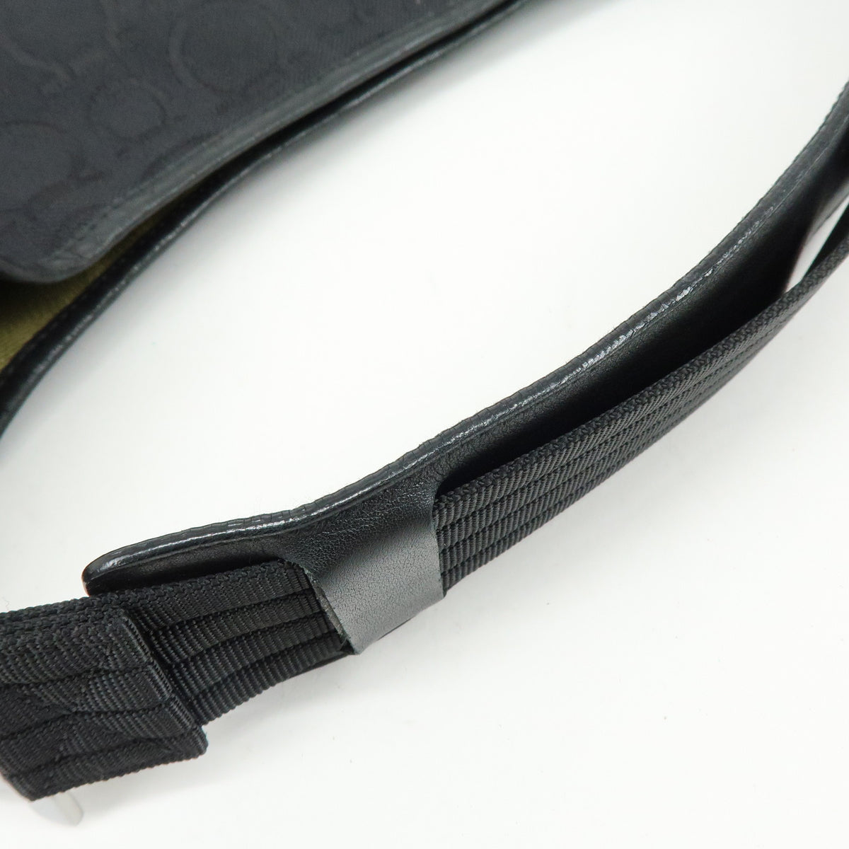 Ferragamo Gancini Canvas Leather Shoulder Bag Hand Bag Black