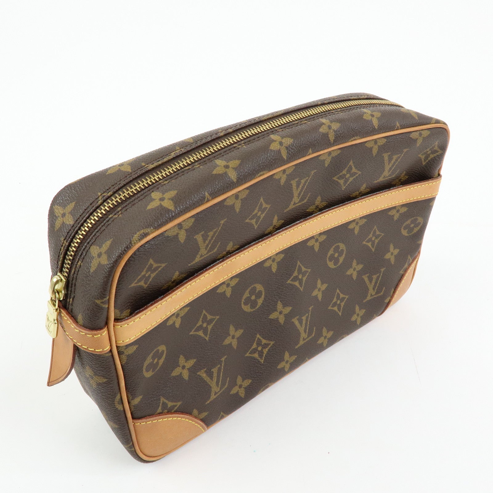 Louis Vuitton Monogram Compiegne 28 Pouch Clutch Bag Brown M51845