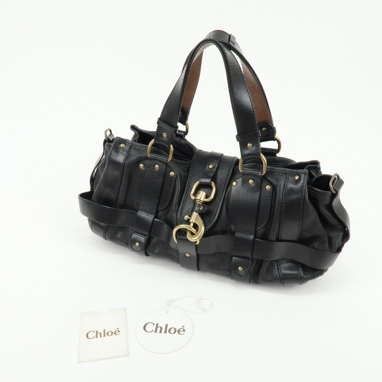 Chloe Kerala Leather Shoulder Bag Hand Bag Satchel Bag Black