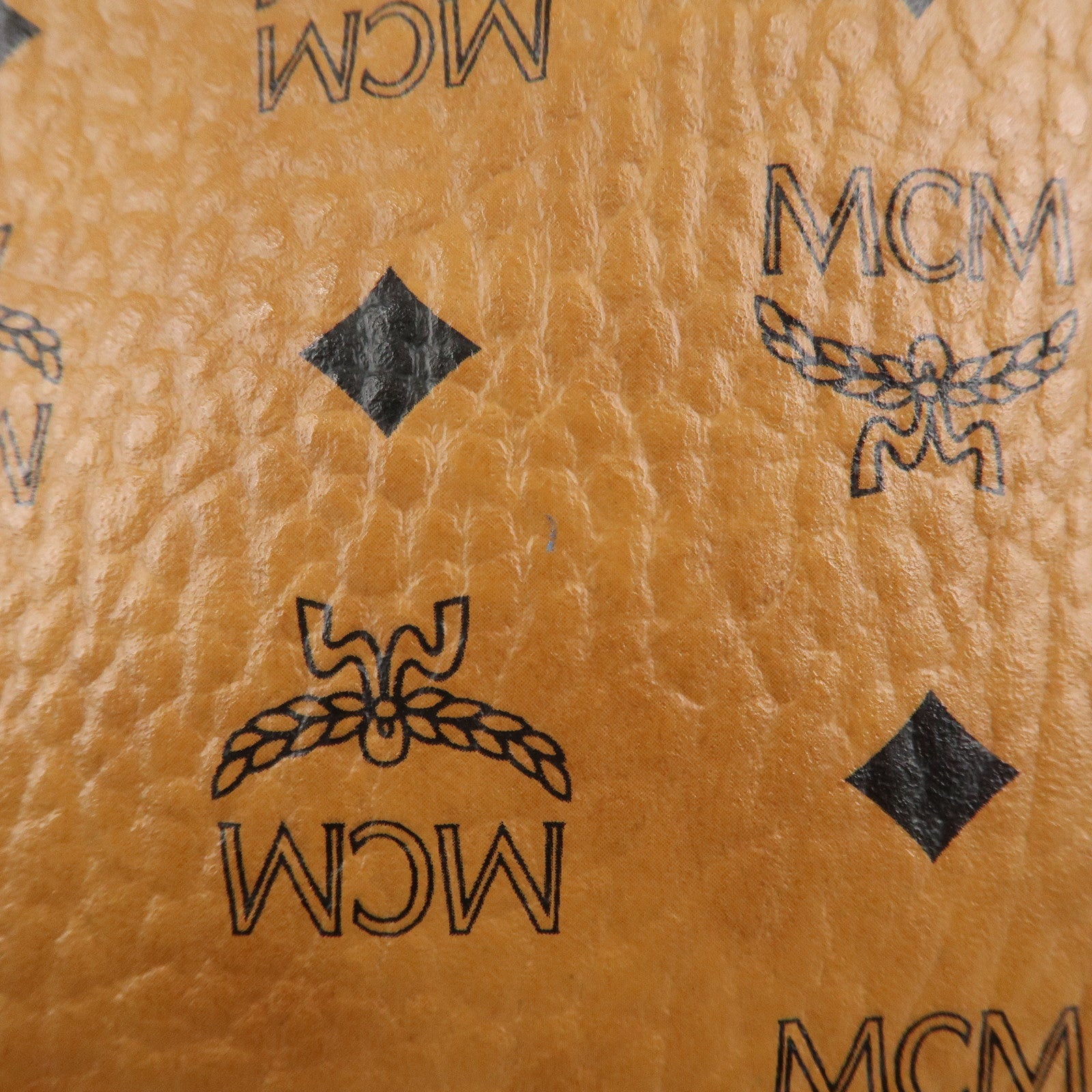 MCM Visetos Leather Shoulder Bag Clutch Bag Hand Bag Brown Used
