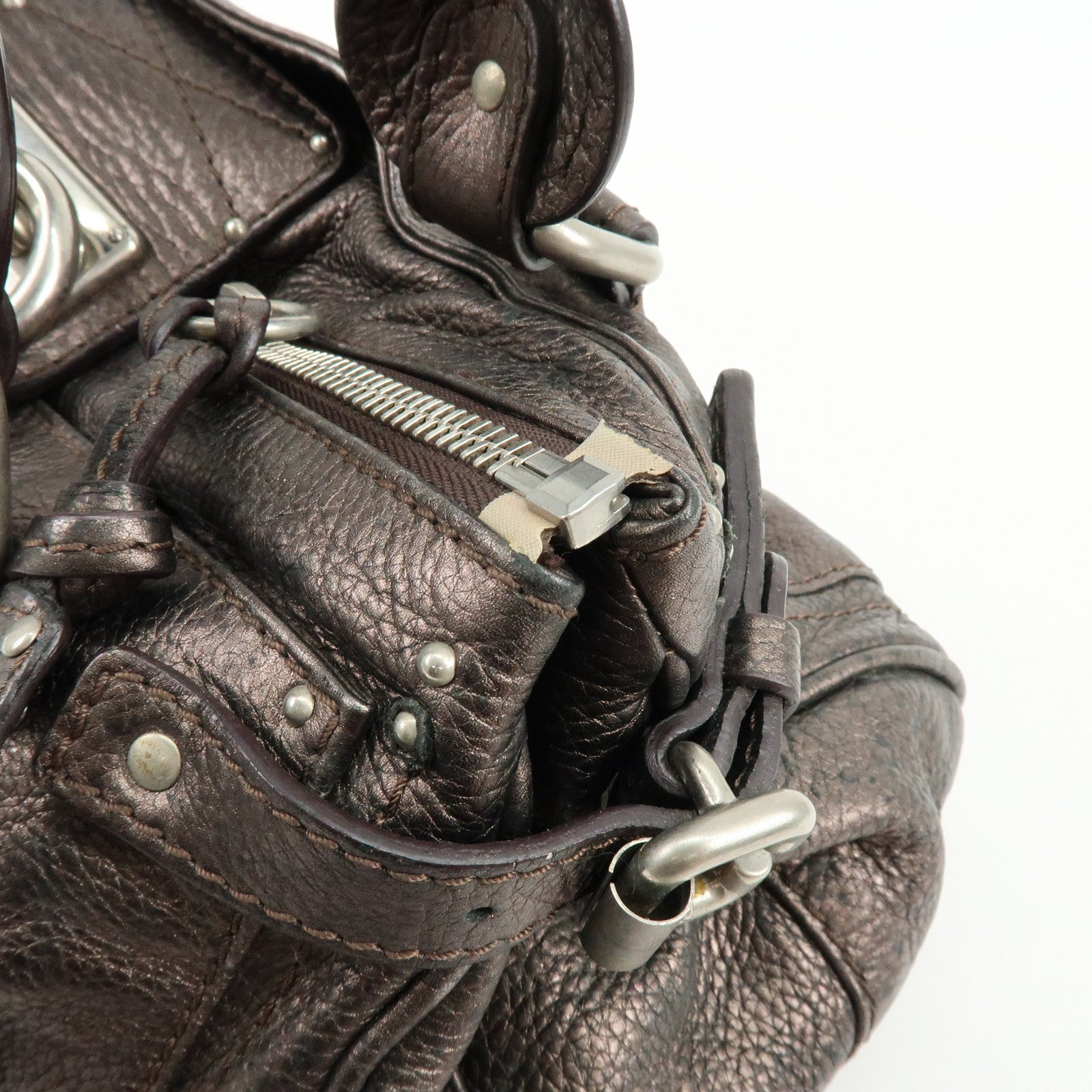 Chloe Paddington Leather Hand Bag Shoulder Bag Bronze