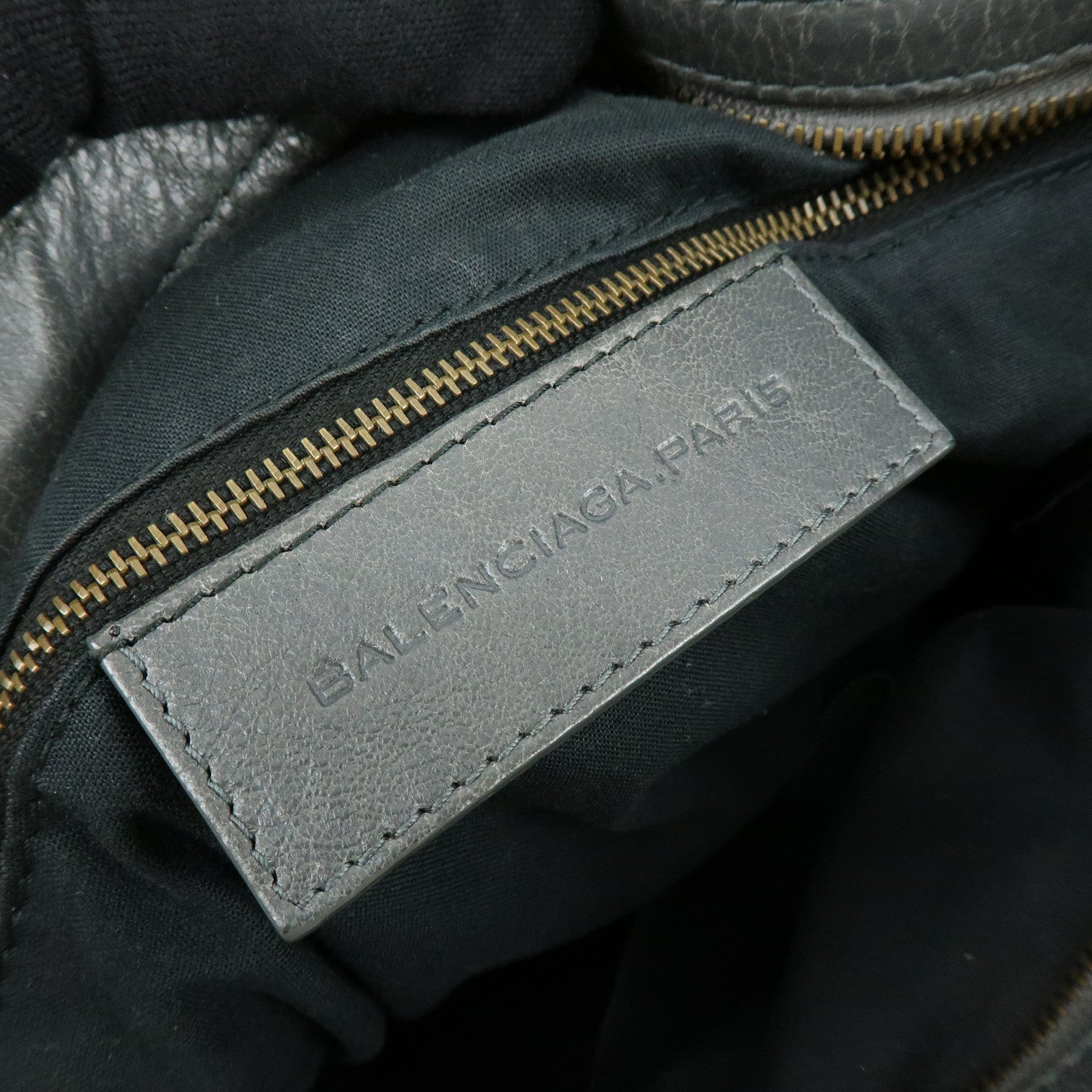 BALENCIAGA Classic Velo Leather Hand Bag Grey 235216