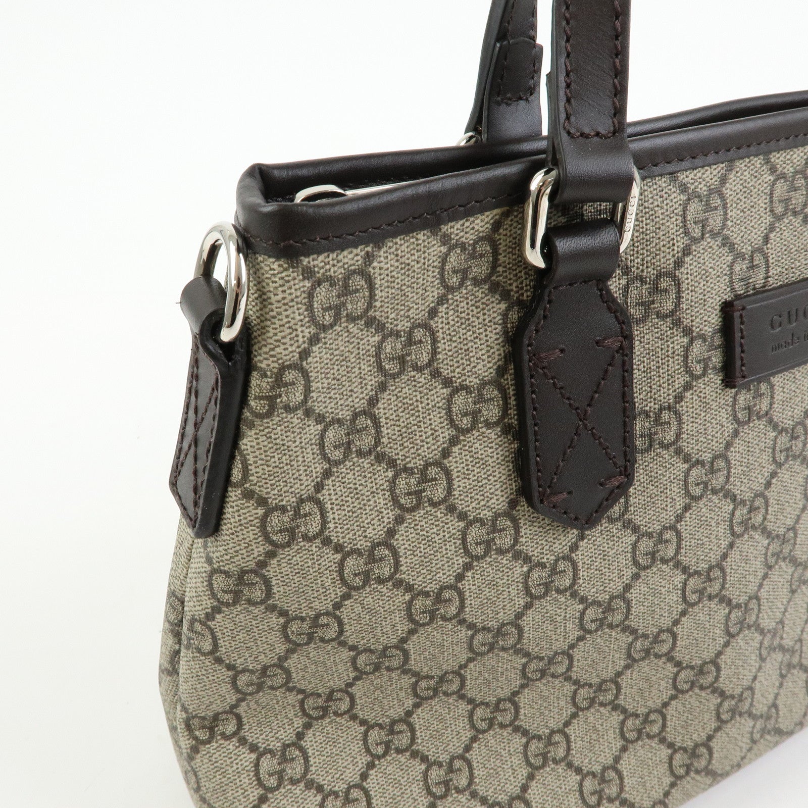 GUCCI GG Supreme 2Way Bag Hand Bag Shoulder Bag Beige Brown 429019