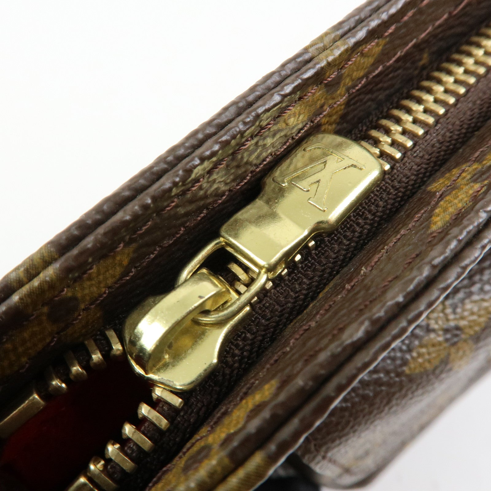 Louis Vuitton Monogram Partition Pouch Wristlet Bag Brown M51901