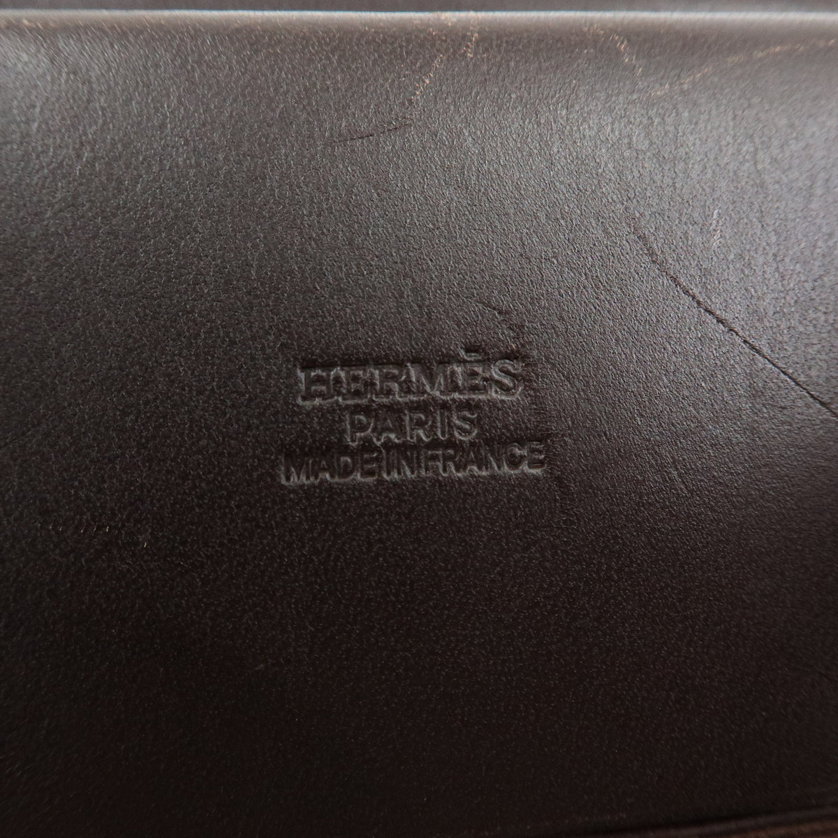 HERMES Herline Cabas PM Vivrato Leather Hand Bag □G Stamped Brown Black
