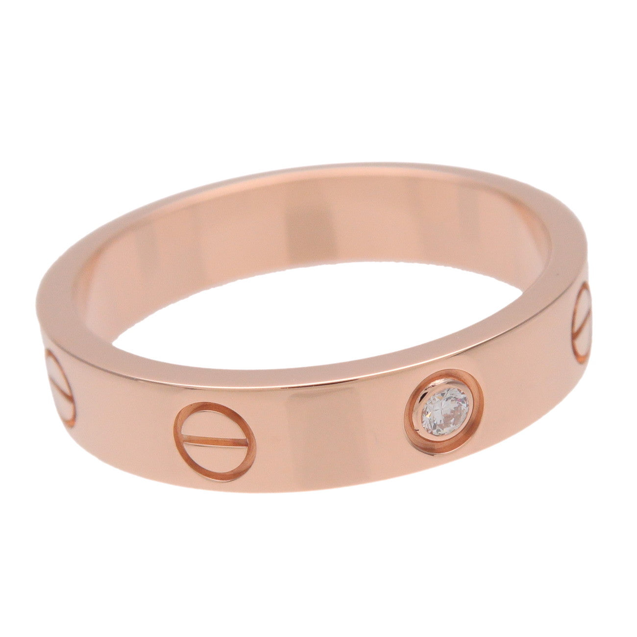 Cartier Mini Love 1P Diamond Ring K18 750PG #53 US6.5 EU53 HK14