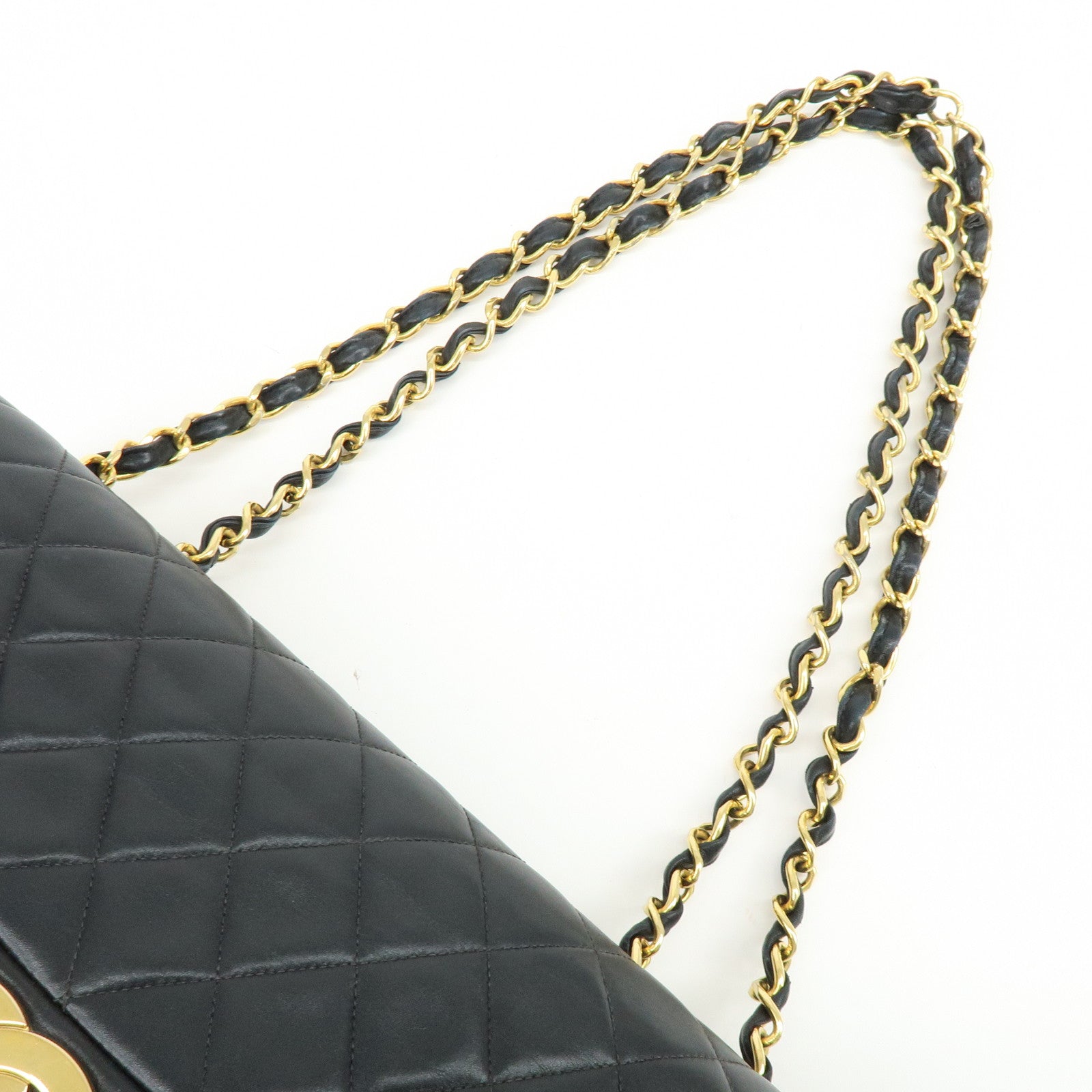 CHANEL Jumbo Matelasse 34 Lamb Skin Shoulder Bag Black A01094