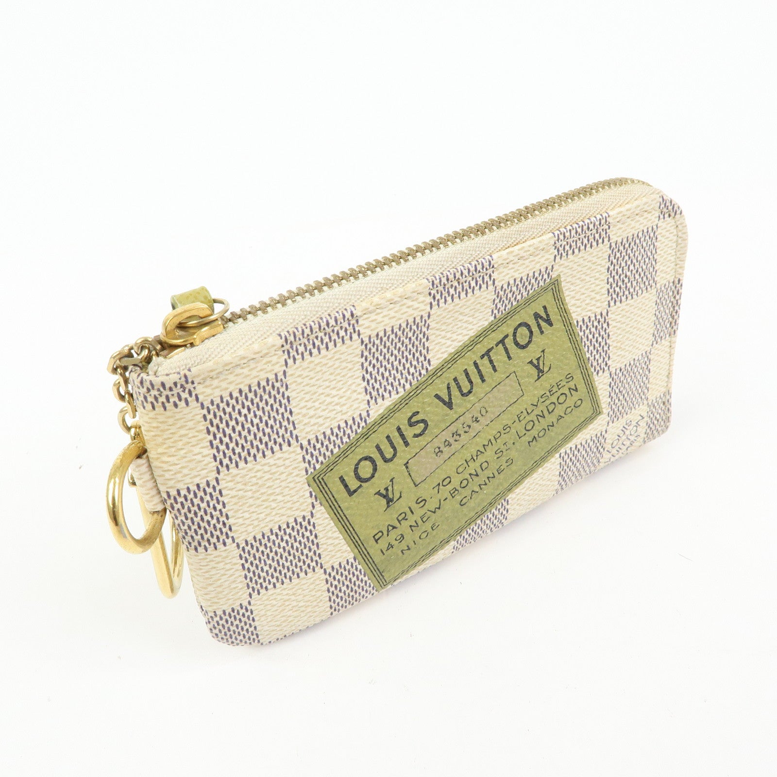 Louis Vuitton Damier Azur Monogram Labels Pochette Cles Complice N63085
