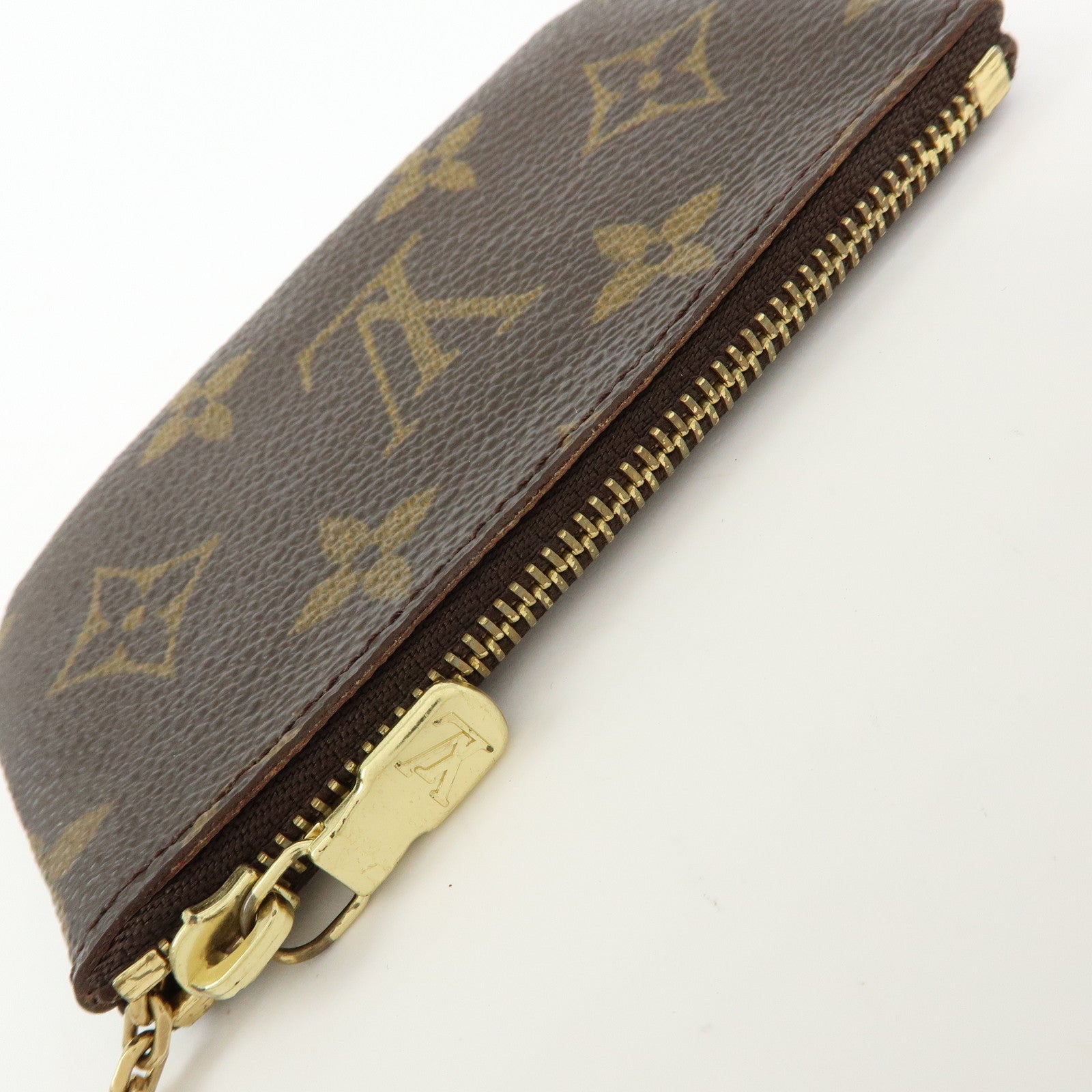 Louis Vuitton Monogram Pochette Cles Coin Case Key Case Brown M62650